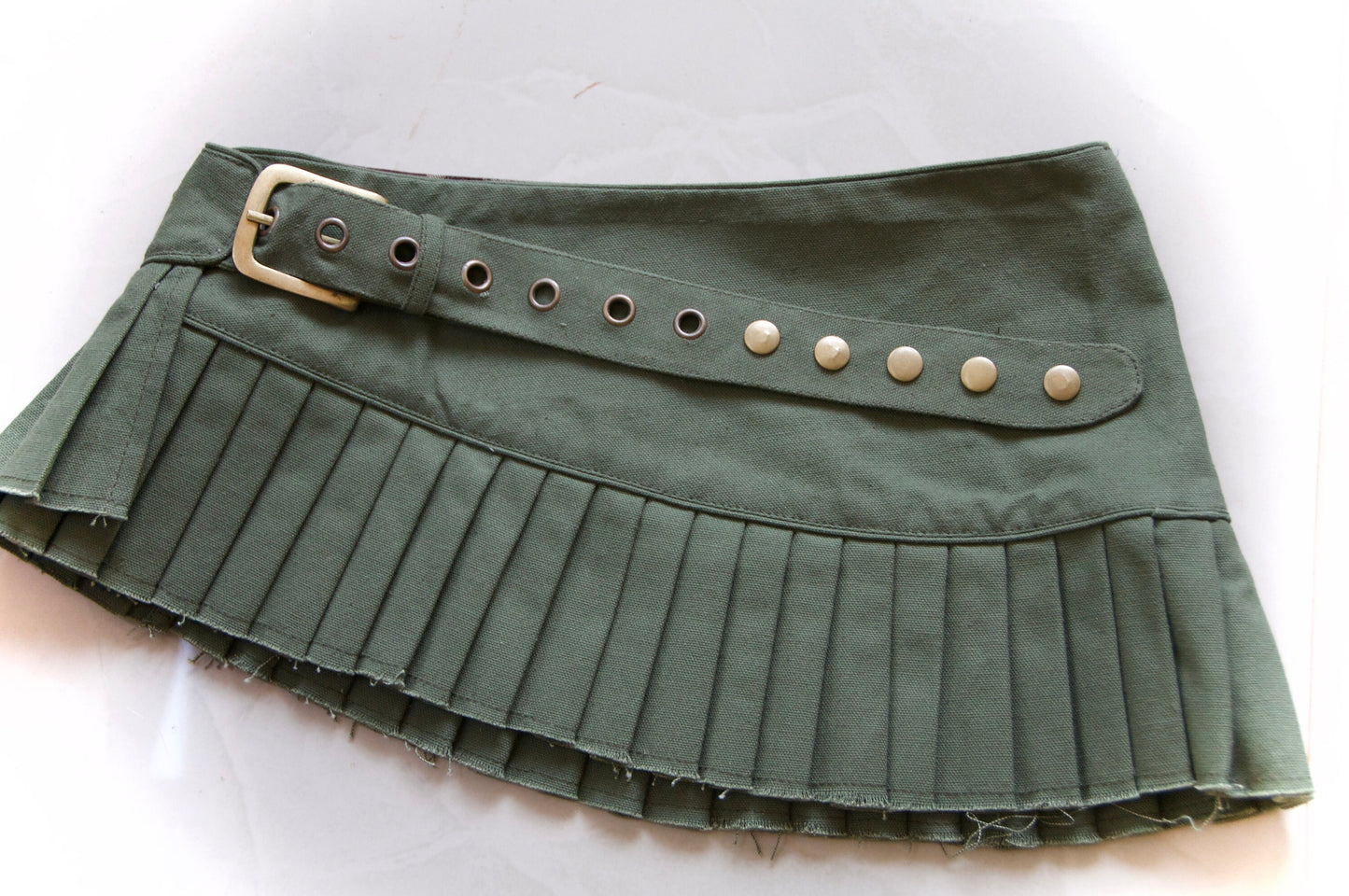 LILITH Pleated micro mini skirt~SAGE