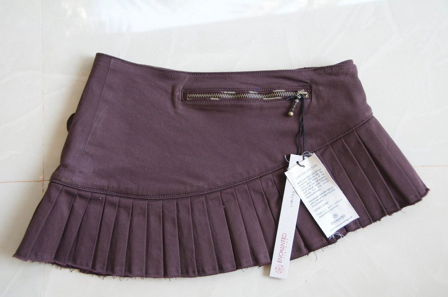 LILITH Pleated micro mini skirt~CAPPUCCINO STRETCH