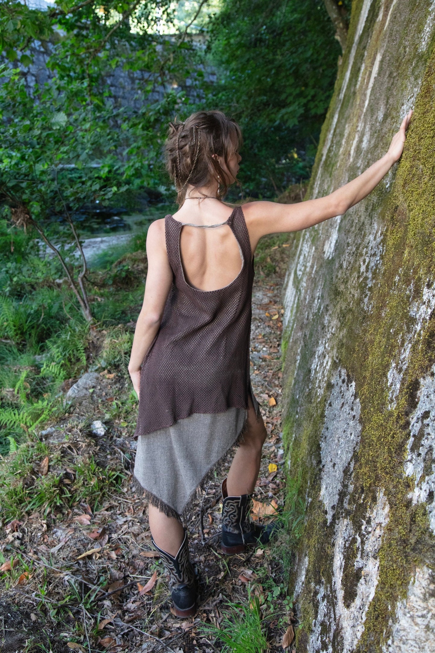 NEW! Boho dress, Raw silk dress, Fringed tunic dress, Ibiza style dress, Split side dress, Summer dress, Boho fringed dress, IDUNN Hazel