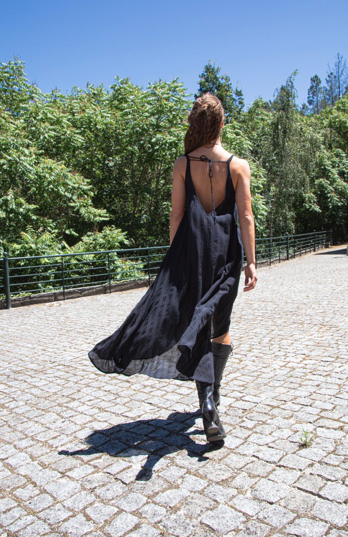 SARASWATI boho maxi dress~BANANA raven