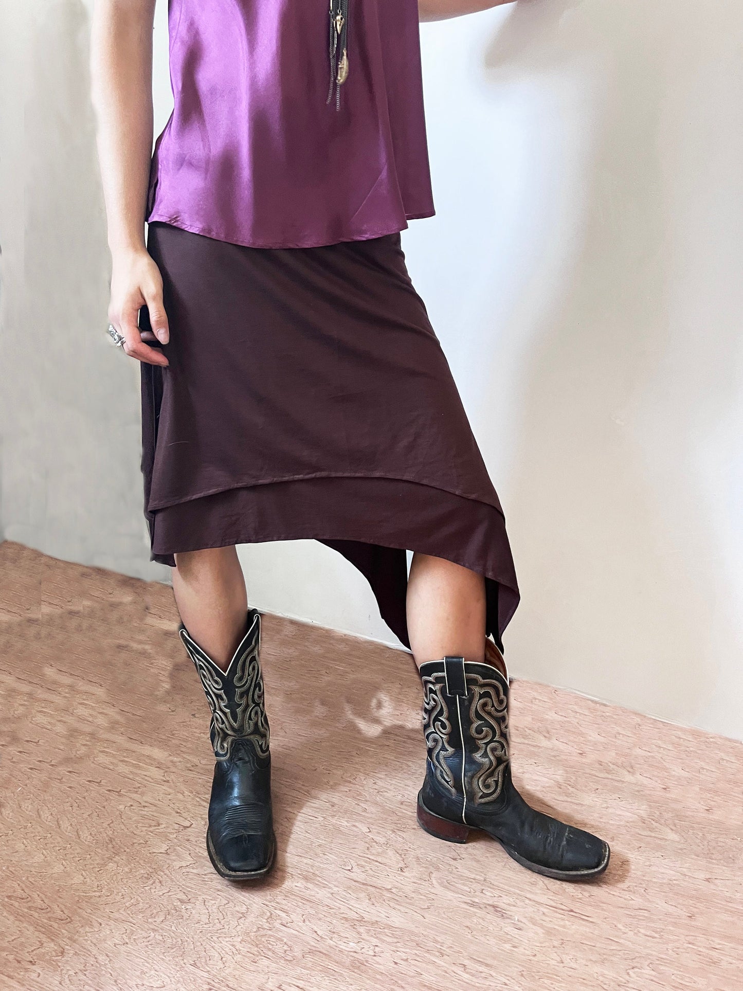 STEENA organic bamboo skirt~Brazil nut