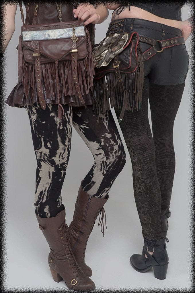 Leather handbag, leather hip bag, brown leather boho bag, leather purse, brown leather hassle bag