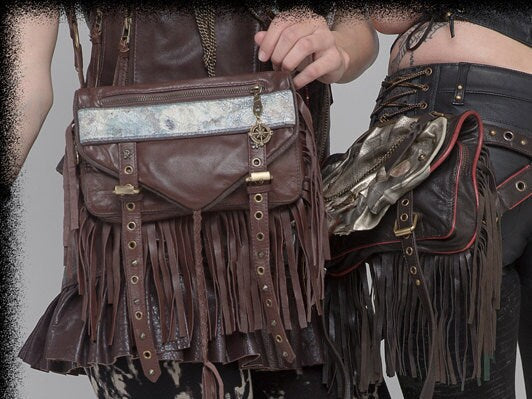 Leather handbag, leather hip bag leather boho bag, leather purse, Leather hassle bag, brown leather hassle bag