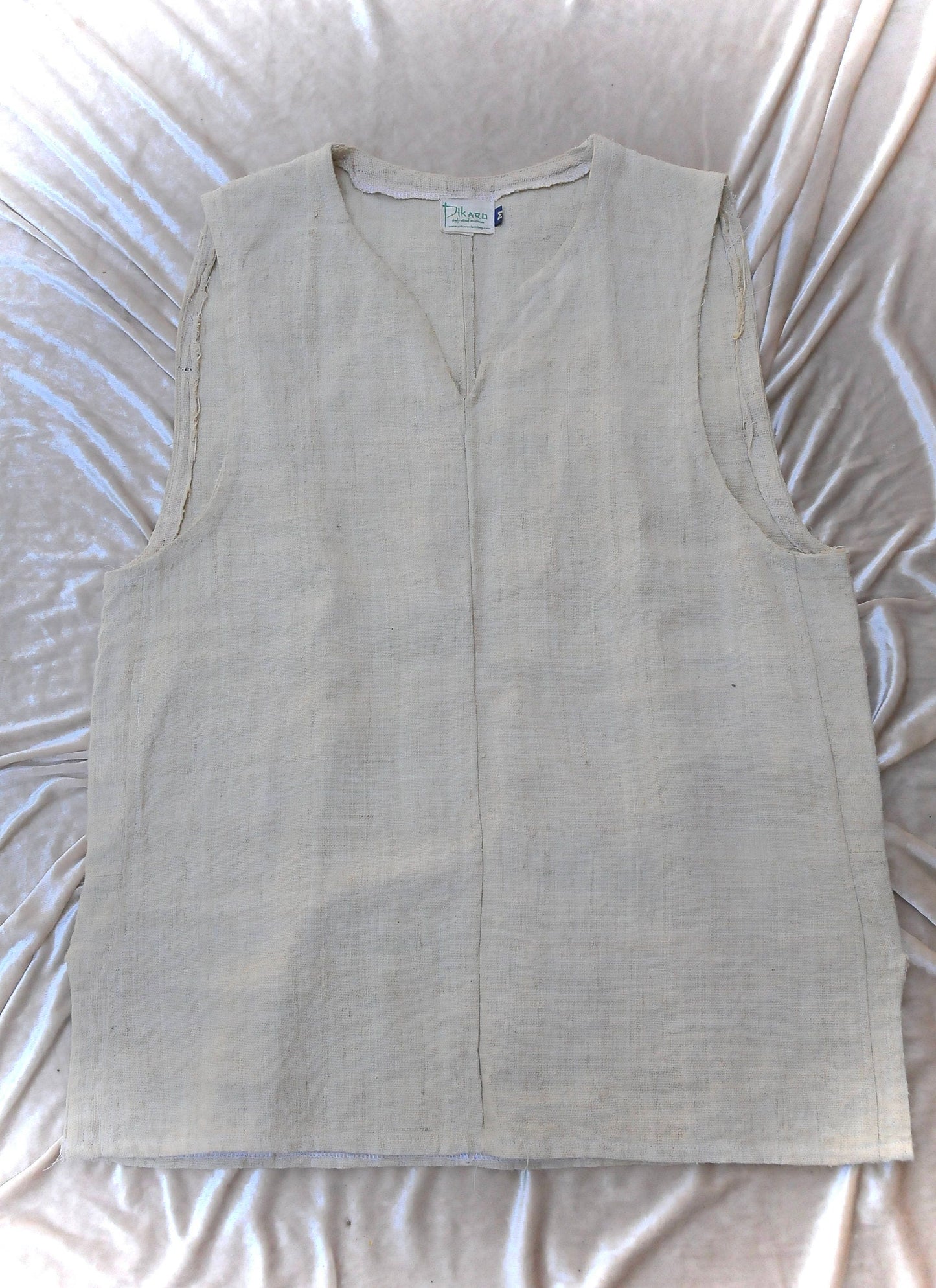 Mens Eco shirt, Hemp shirt, Mens sleeveless shirt, Mens hemp vest, Burning man shirt, Tribal mens top PIKARO