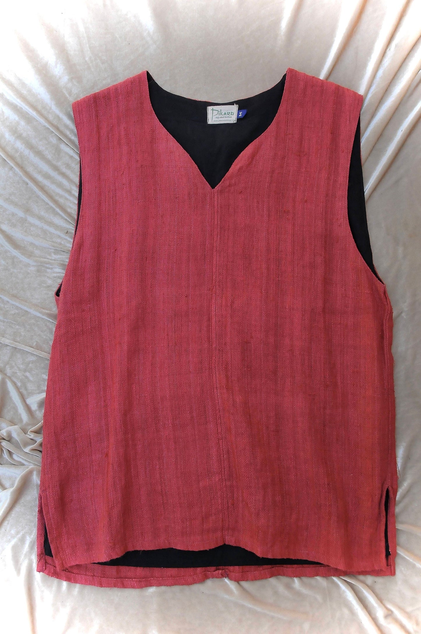 Mens Eco shirt, Hemp shirt, Mens sleeveless shirt, Mens hemp vest, Burning man shirt, Tribal mens top PIKARO