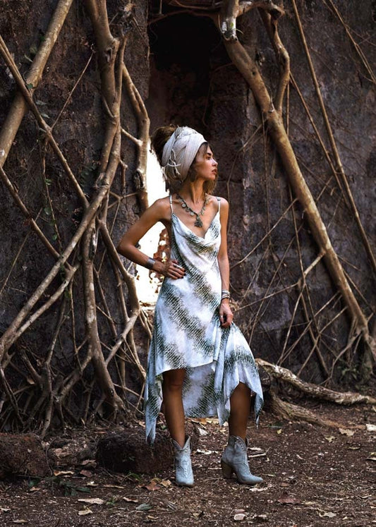 ASTARYA snake print cotton dress~ÕLIVE