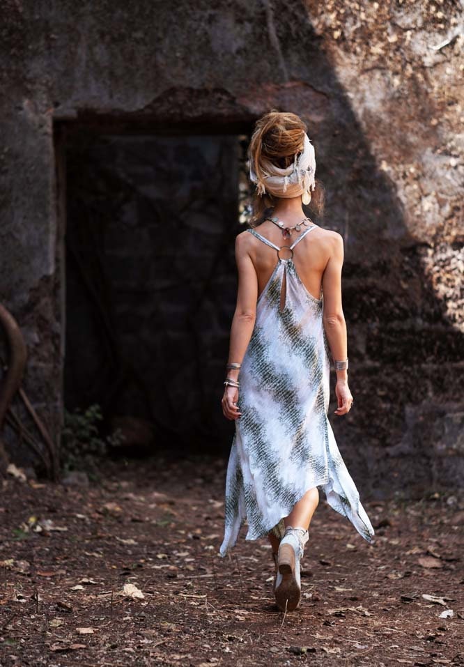 ASTARYA snake print cotton dress~ÕLIVE