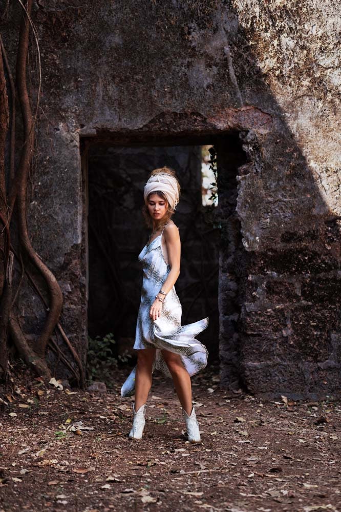 ASTARYA snake print cotton dress~ÕLIVE