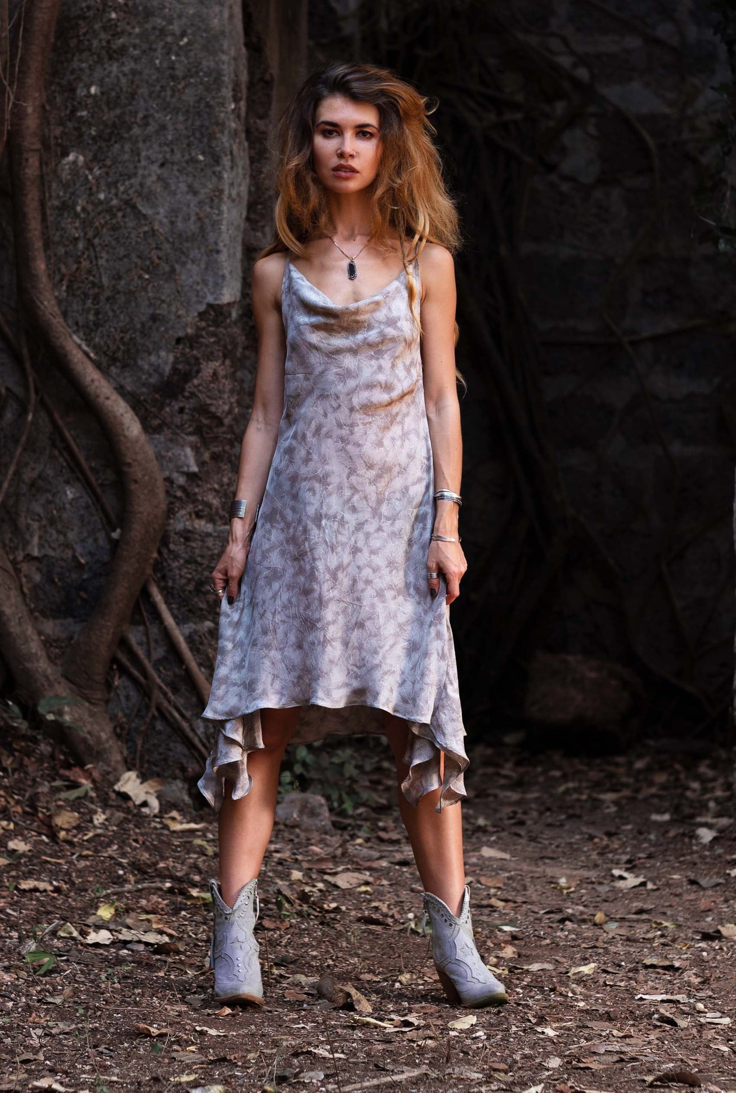 Fine silk dress, Summer dress, Boho dress, Evening dress, Long feminine dress, High low dress, elegant summer dress, ASTARYANA CLOUD