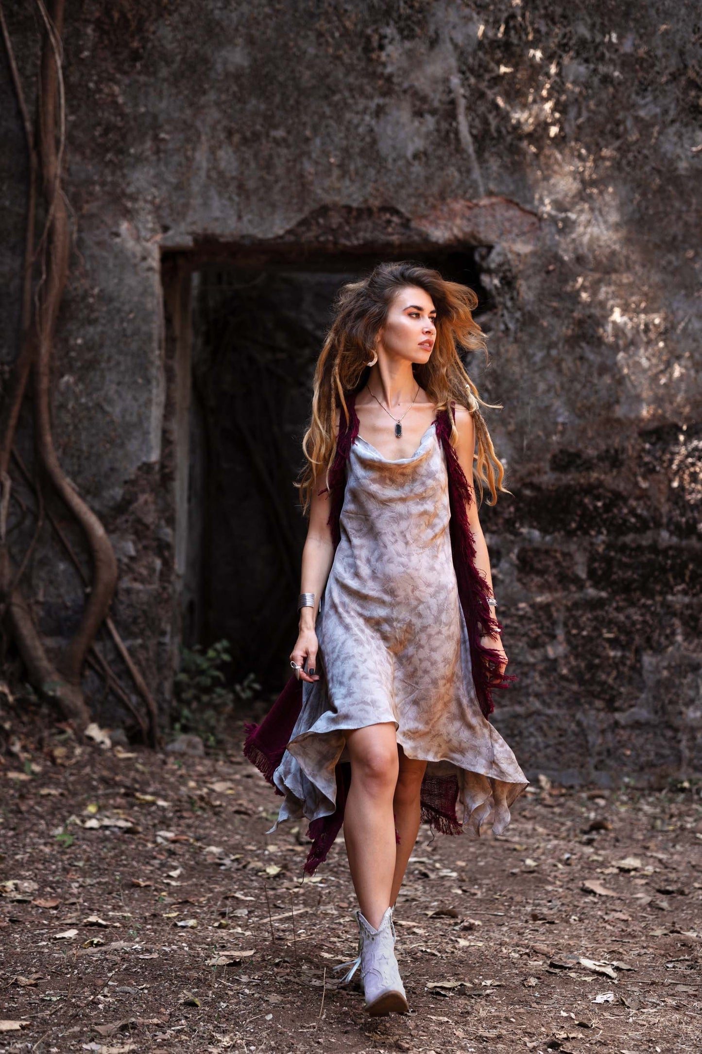 Fine silk dress, Summer dress, Boho dress, Evening dress, Long feminine dress, High low dress, elegant summer dress, ASTARYANA CLOUD