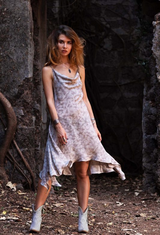 Fine silk dress, Summer dress, Boho dress, Evening dress, Long feminine dress, High low dress, elegant summer dress, ASTARYANA CLOUD