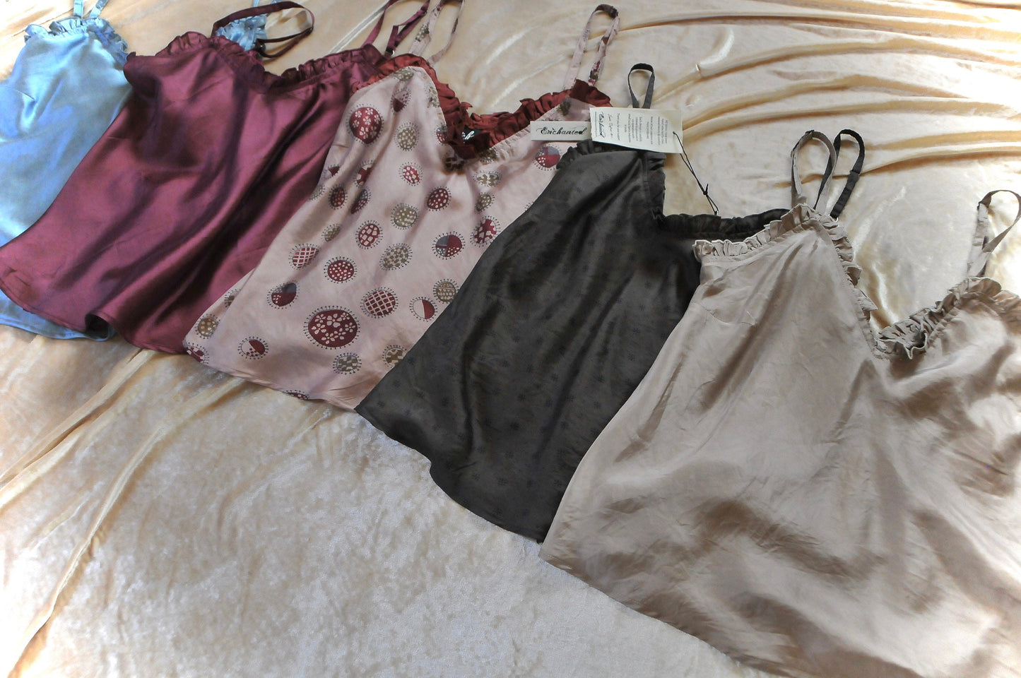 Silk top, Fine silk top, boho silk top, summer thin strap top, sky blue silk top LAYA