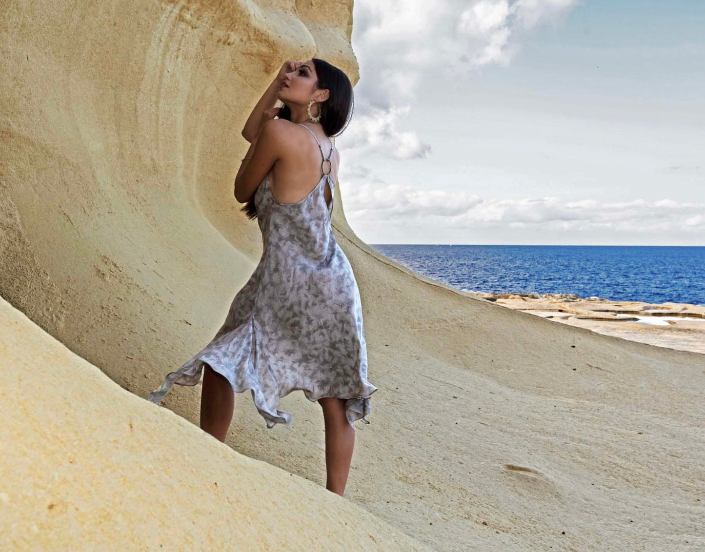 Fine silk dress, Summer dress, Boho dress, Evening dress, Long feminine dress, High low dress, elegant summer dress, ASTARYANA CLOUD