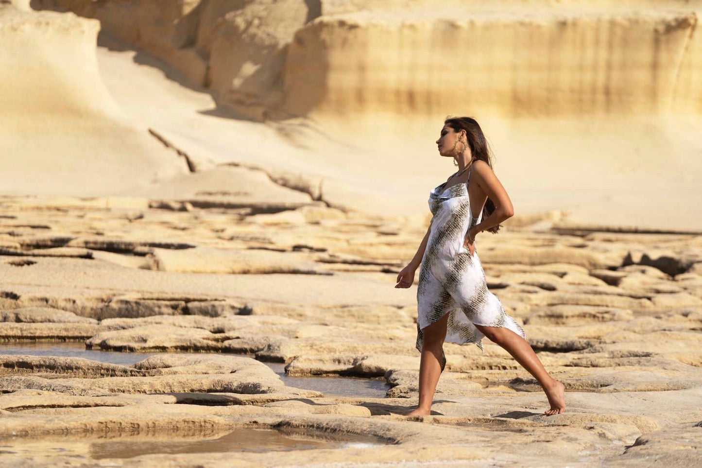 ASTARYA snake print cotton dress~ÕLIVE