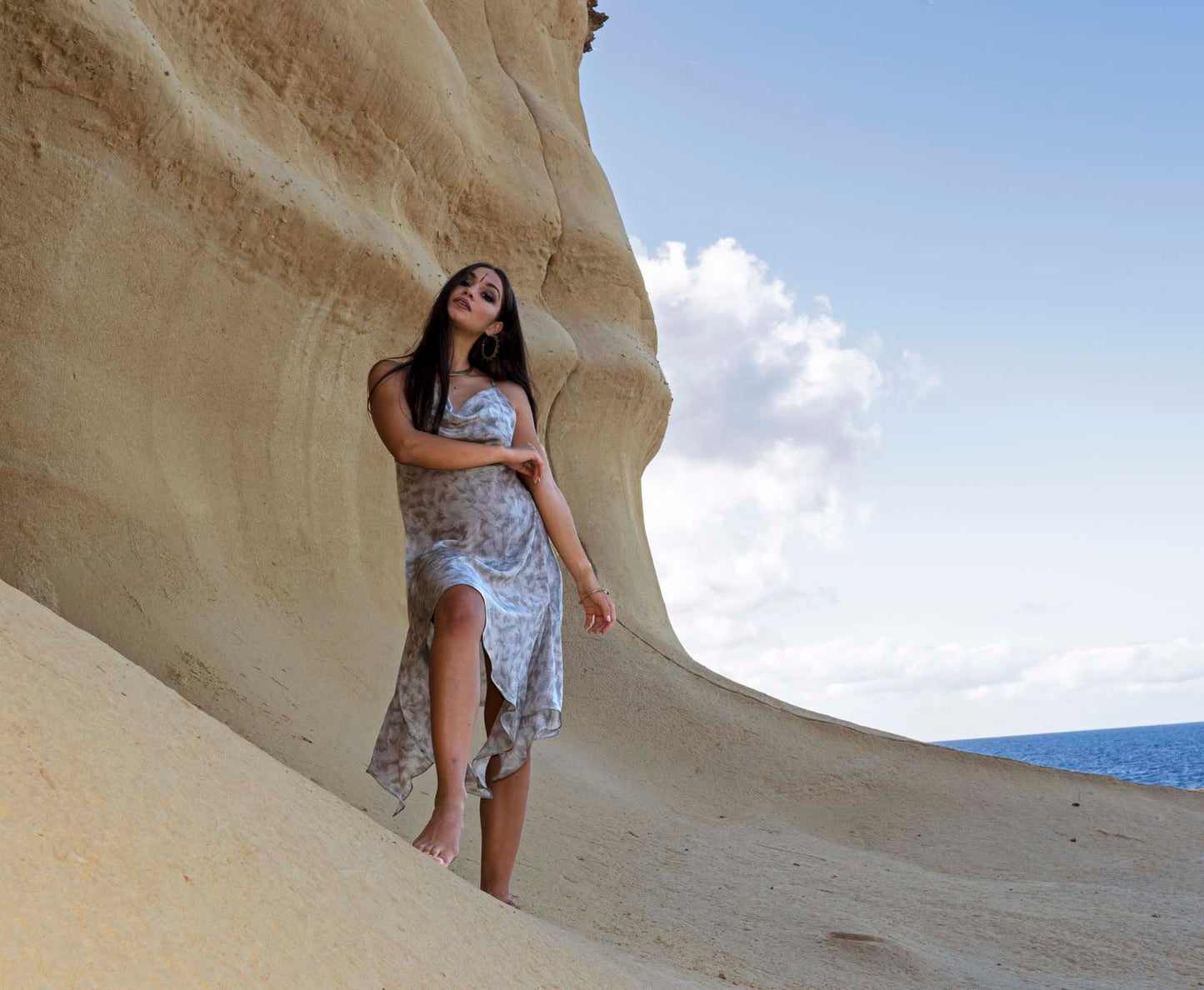 Fine silk dress, Summer dress, Boho dress, Evening dress, Long feminine dress, High low dress, elegant summer dress, ASTARYANA CLOUD