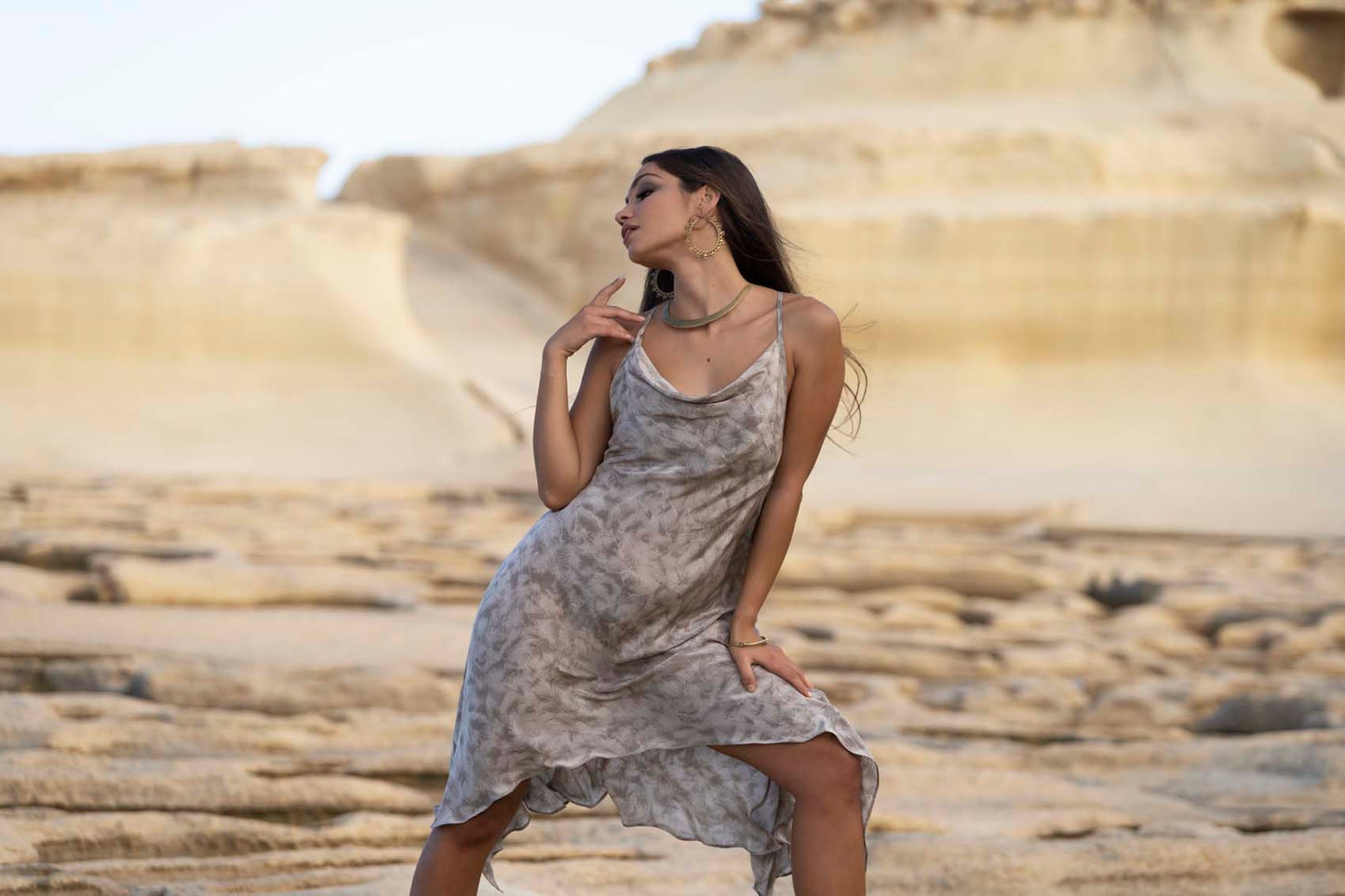 Fine silk dress, Summer dress, Boho dress, Evening dress, Long feminine dress, High low dress, elegant summer dress, ASTARYANA CLOUD