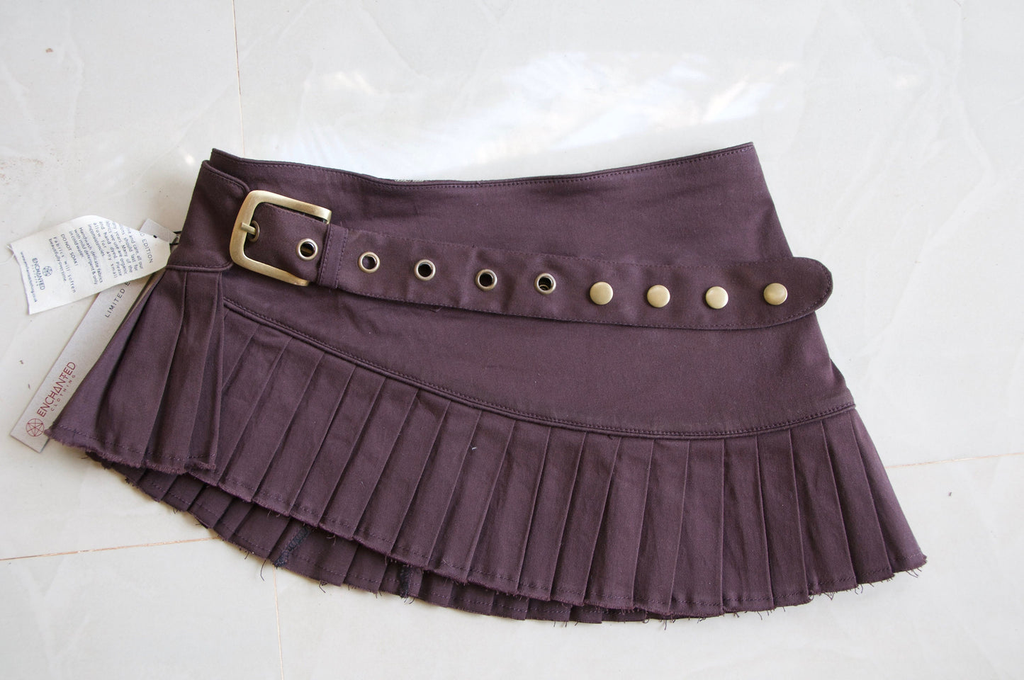 LILITH Pleated micro mini skirt~CAPPUCCINO STRETCH