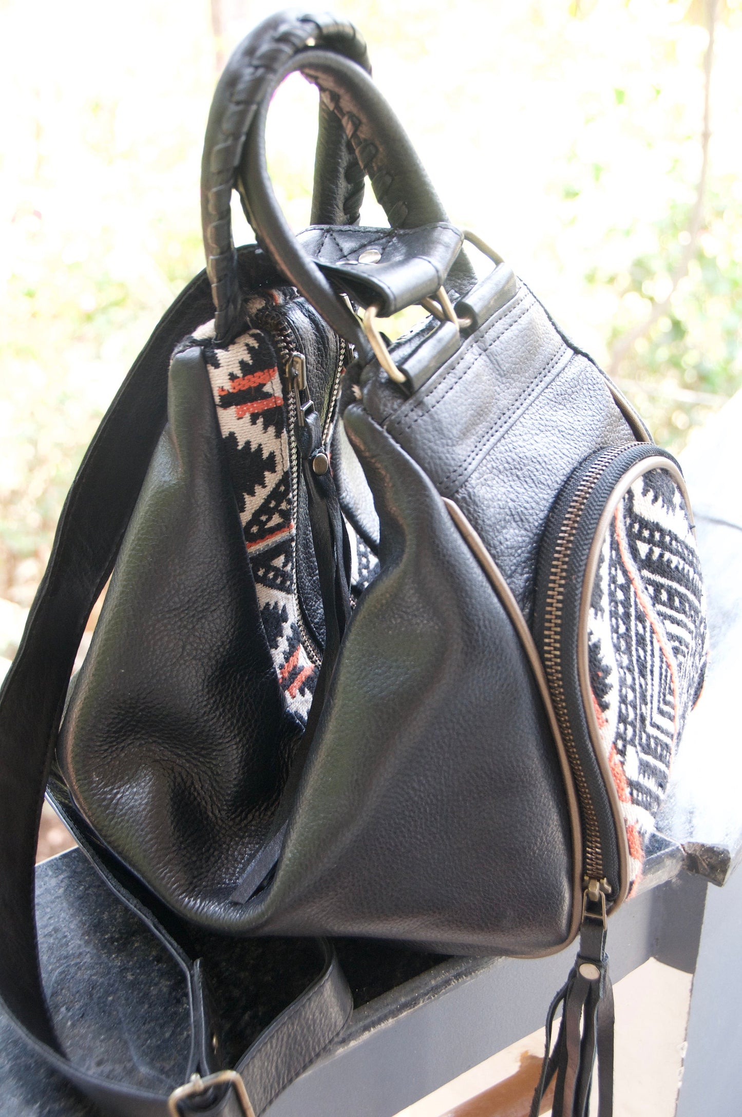 NEW! Boho leather bag, Leather rucksack, Gender neutral bag, Leather purse, Leather backpack, Black leather bag, MANDREM bag