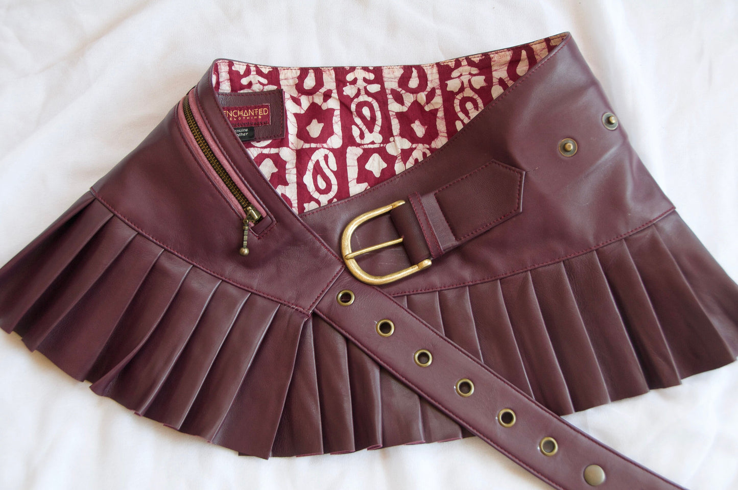 LILITH LEATHER pleated micro mini skirt~ÕRCHID