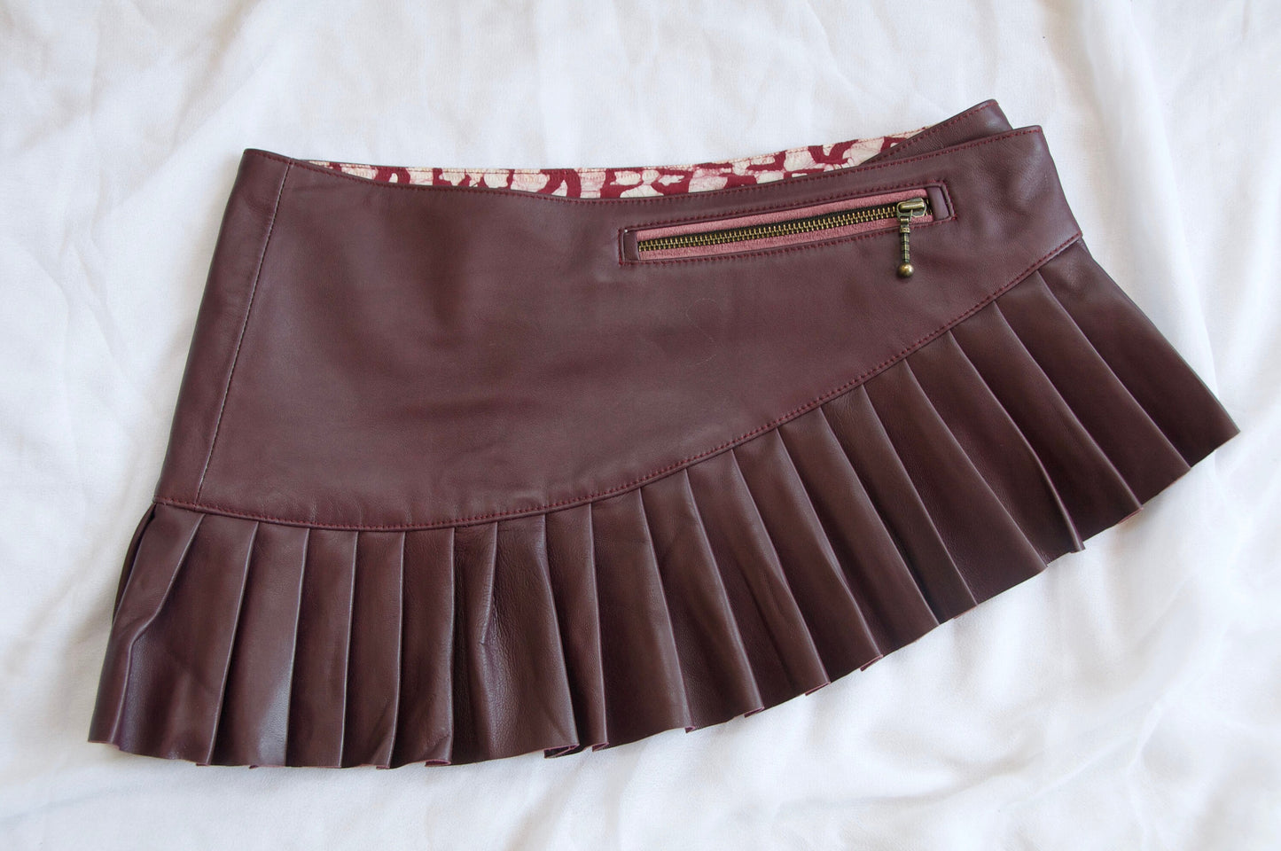 LILITH LEATHER pleated micro mini skirt~ÕRCHID