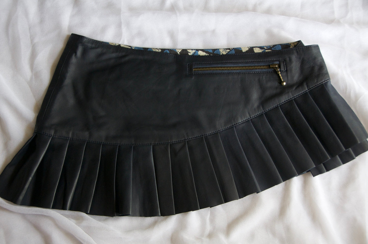 LILITH LEATHER Micro mini  skirt~ Deep Marine Nappa