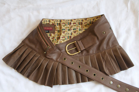 LILITH Leather Micro mini skirt~Caramel