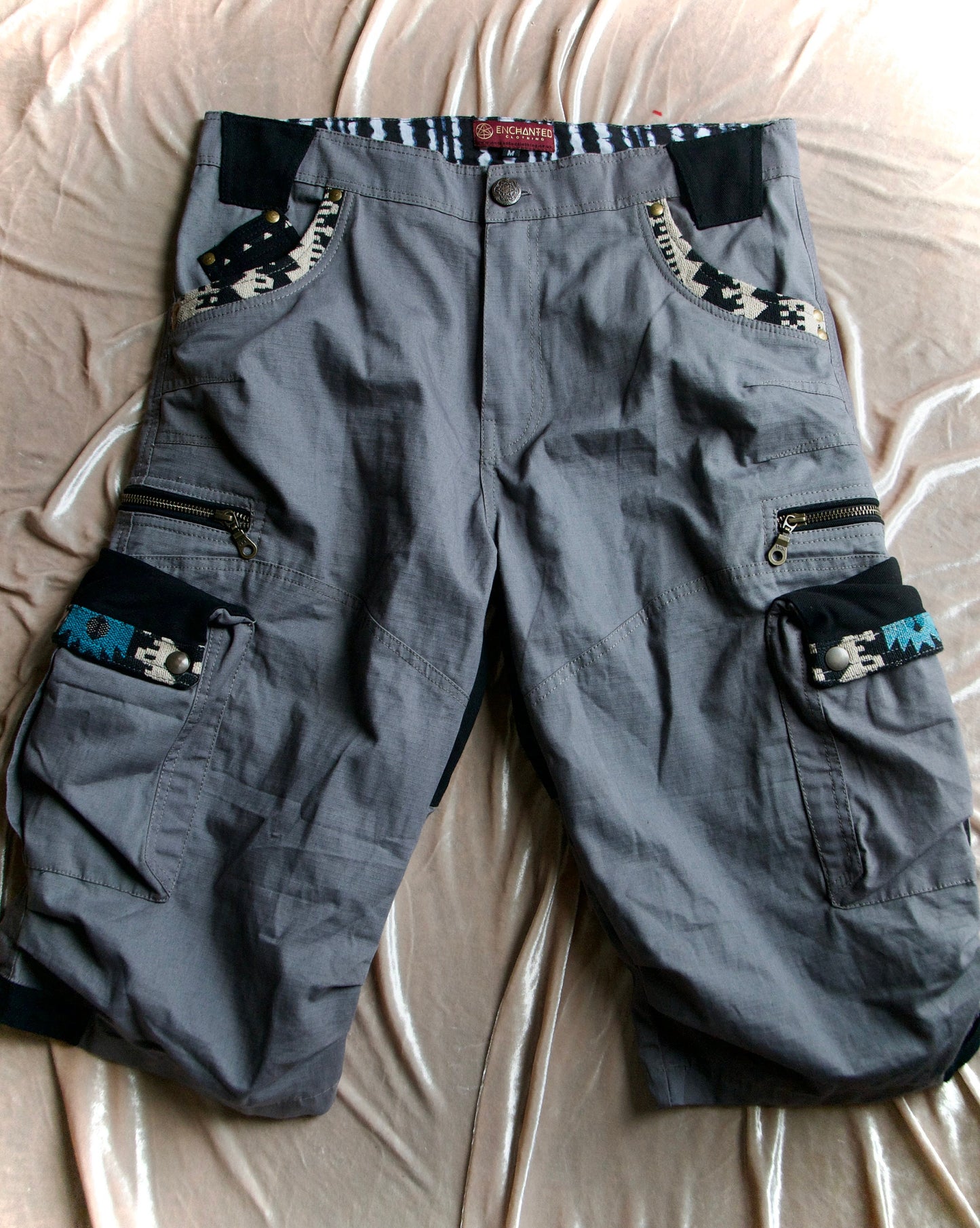 PIKARO  cotton canvas cargo short pants~Steel