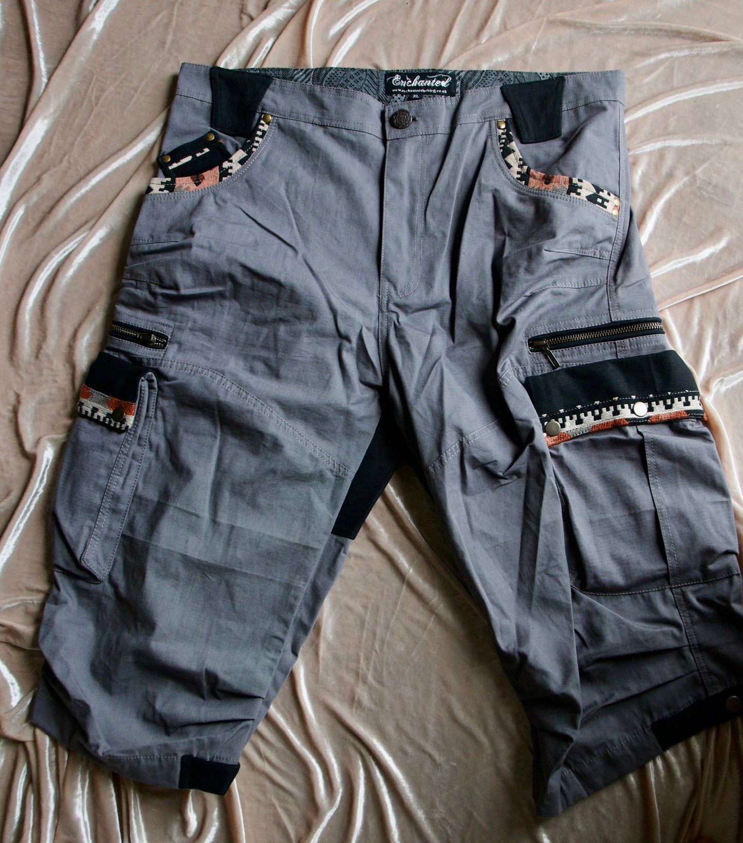 PIKARO  cotton canvas cargo short pants~Steel