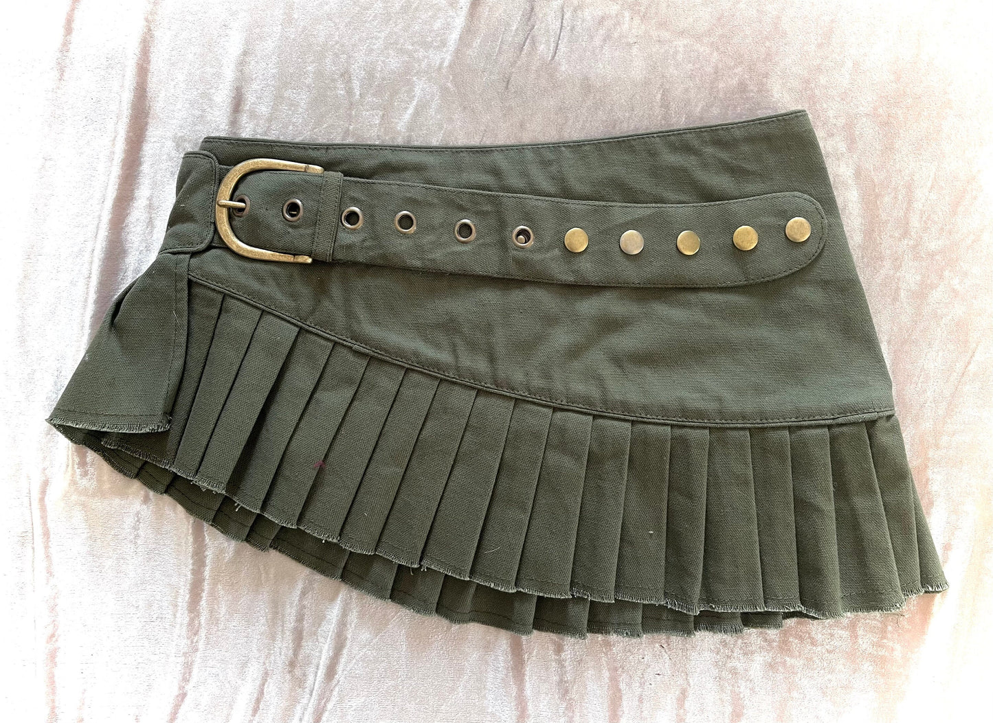 LILITH Pleated micro mini skirt~SAGE