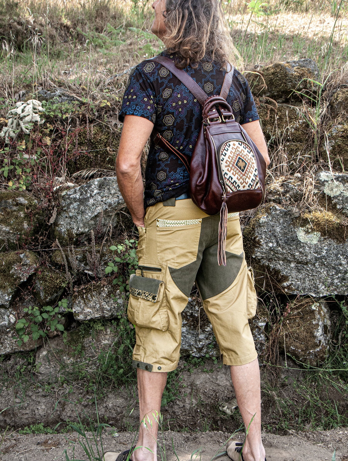 PIKARO Mens cargo short pants~Desert storm