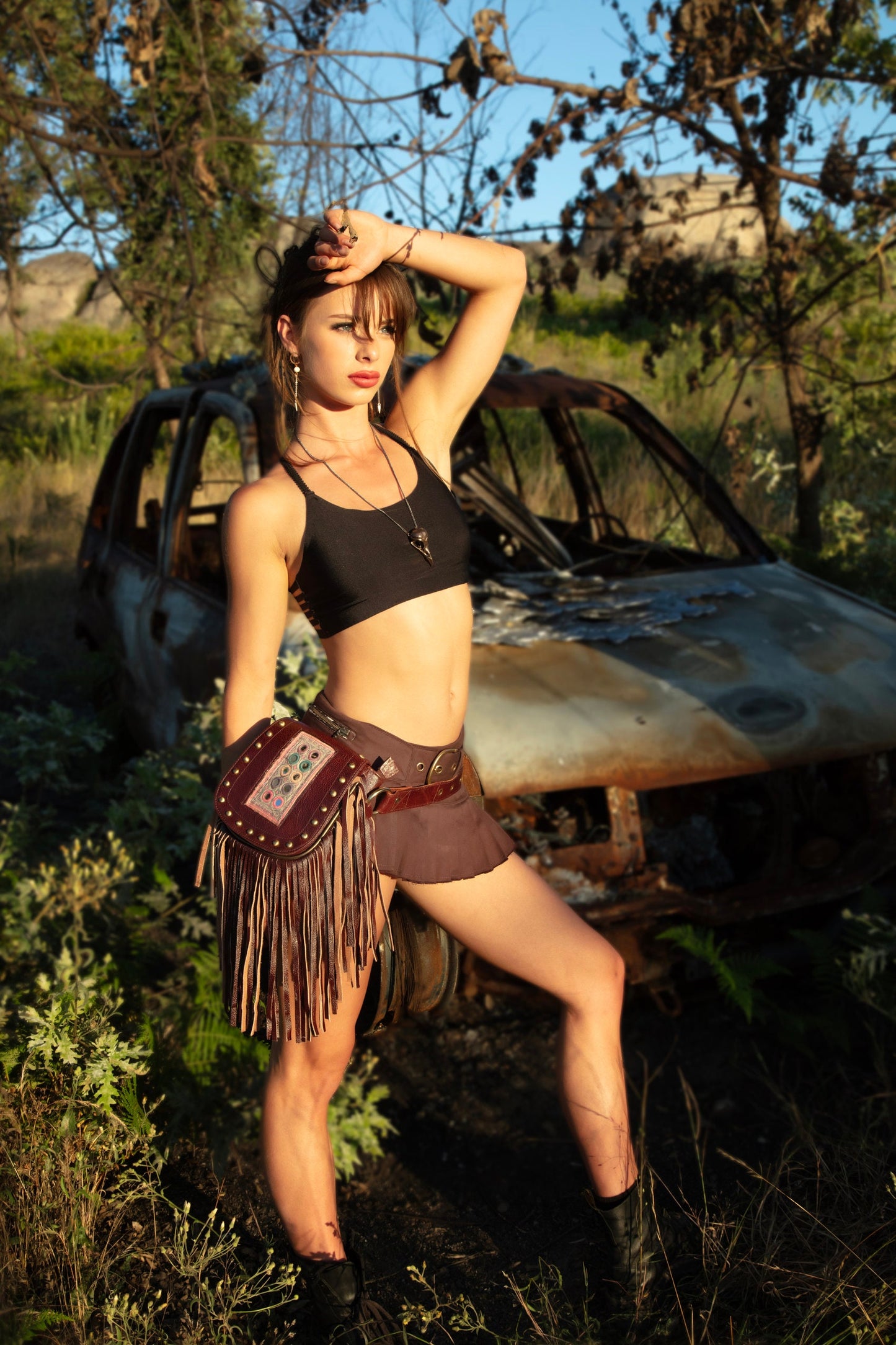 LILITH Pleated micro mini skirt~CAPPUCCINO STRETCH