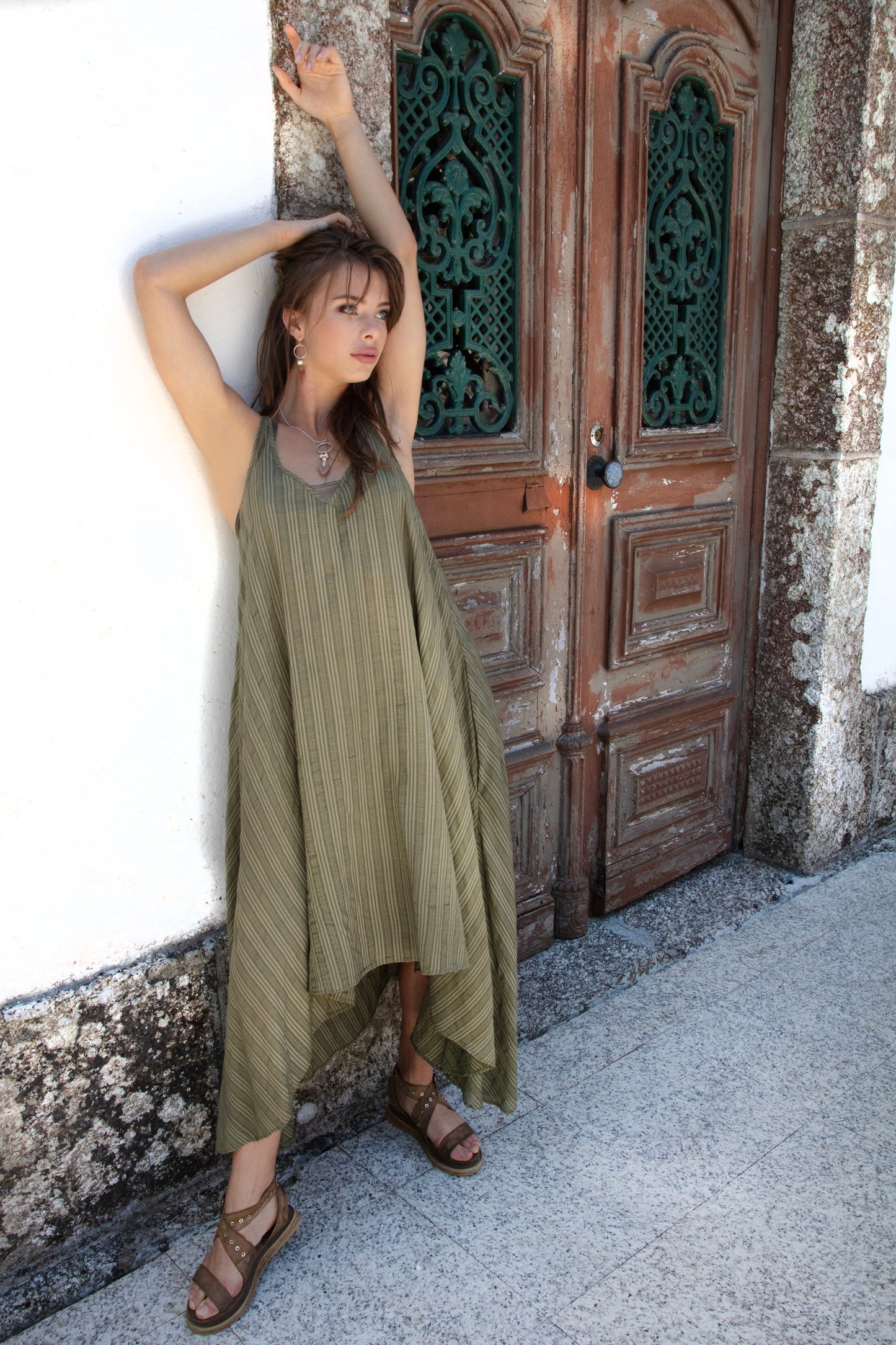 SARASWATI boho maxi dress~BANANA forest