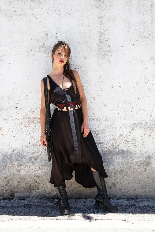 SARASWATI Boho maxi dress~ÕRANGE PEEL raven