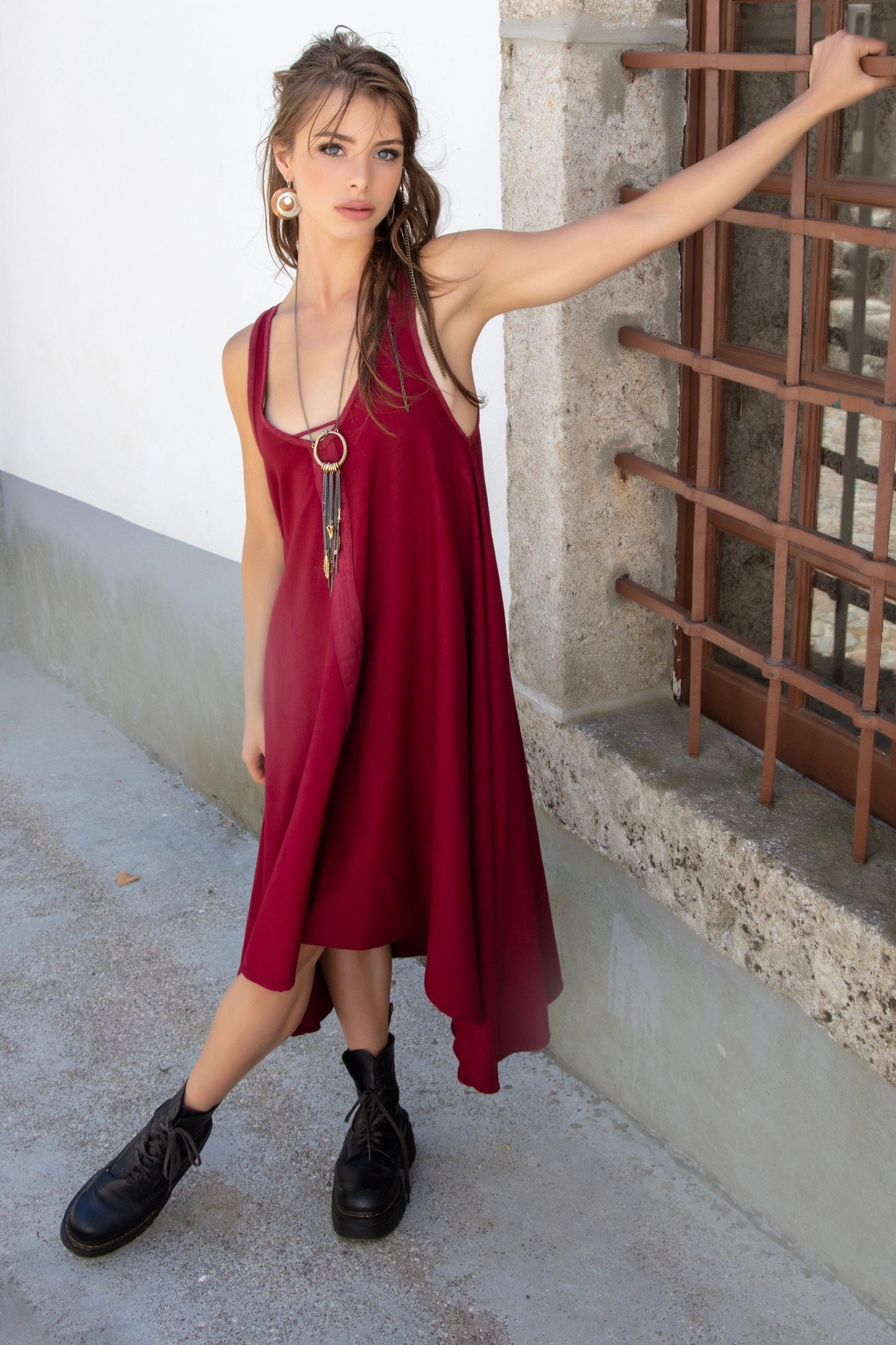 SARASWATI Boho maxi dress~BAMBOO flame