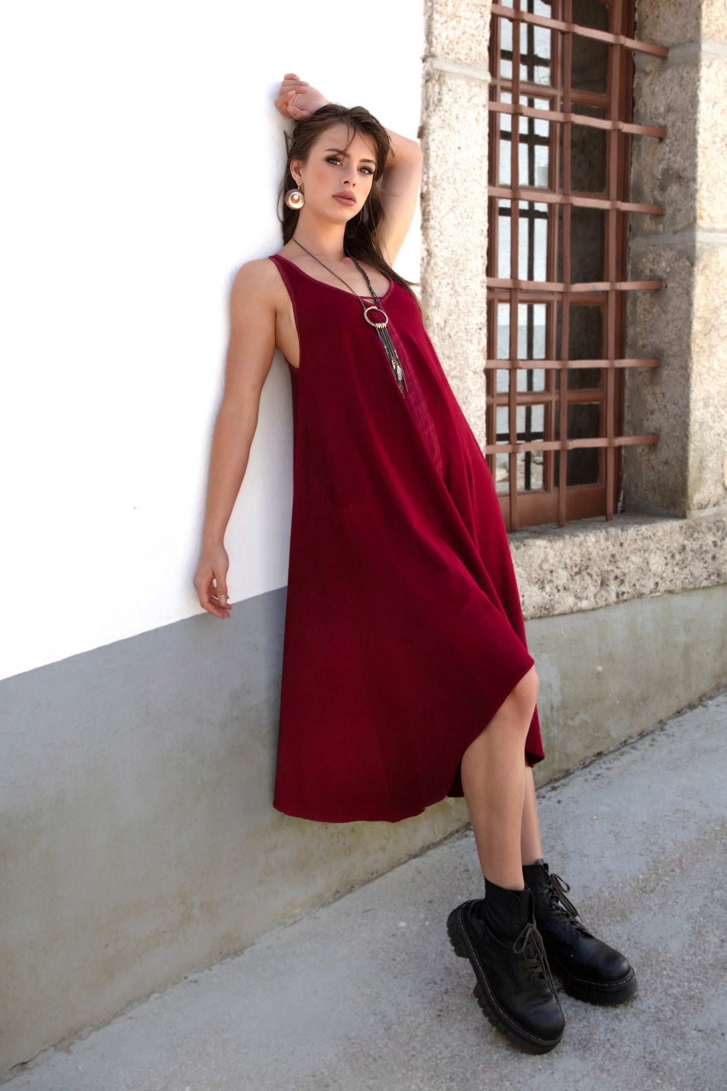 SARASWATI Boho maxi dress~BAMBOO flame