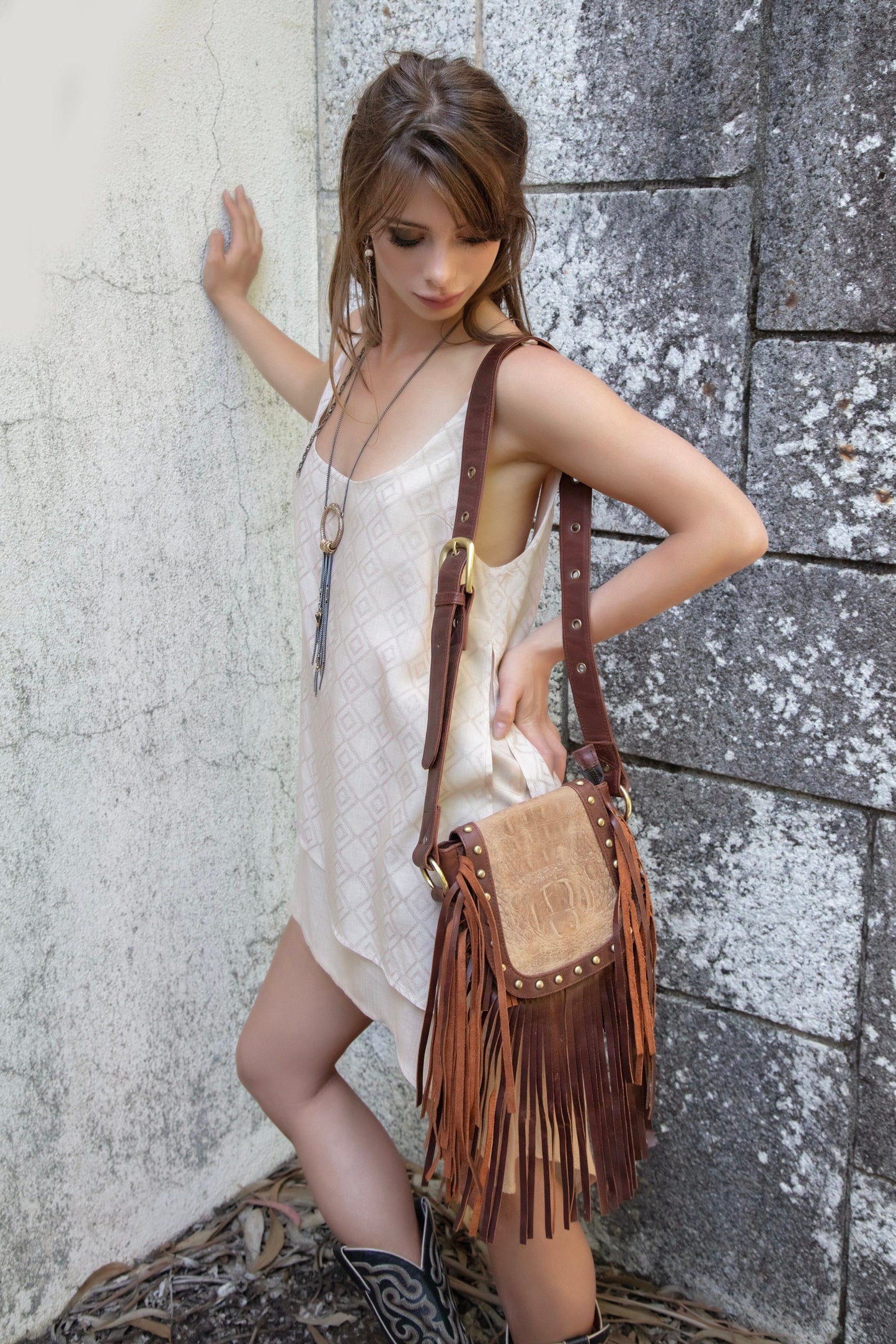 IDUNN asymmetrical dress~ALOE/SOYA vegan silk~MOCHA