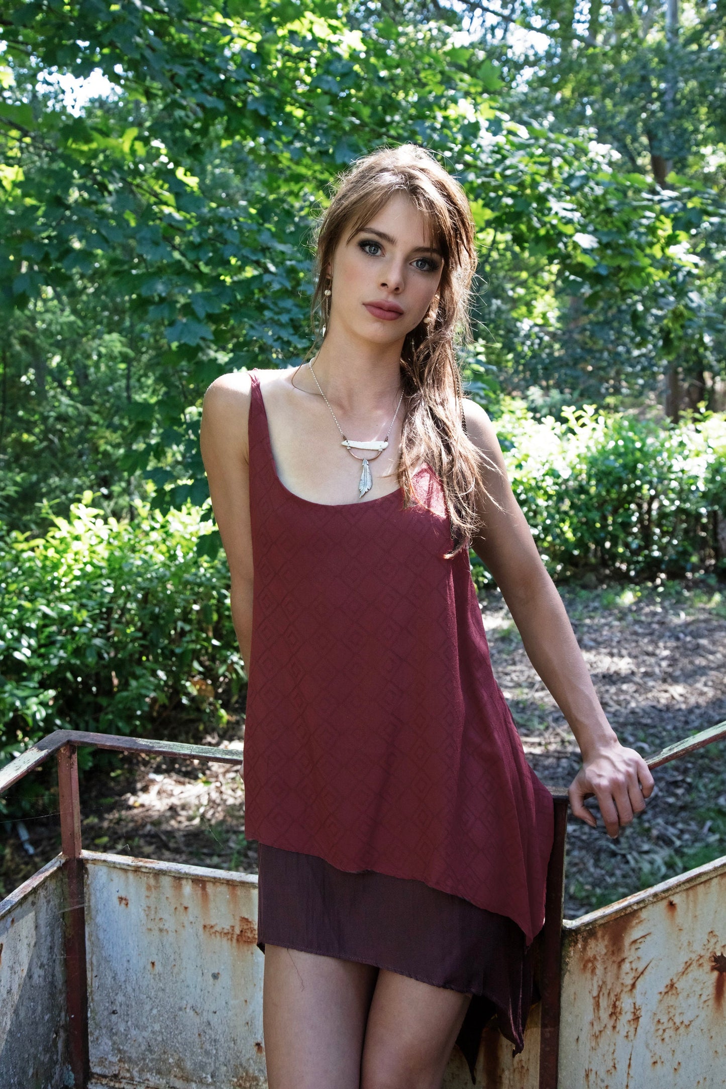 IDUNN asymmetrical dress~ALOE/SOYA vegan silk~MOCHA
