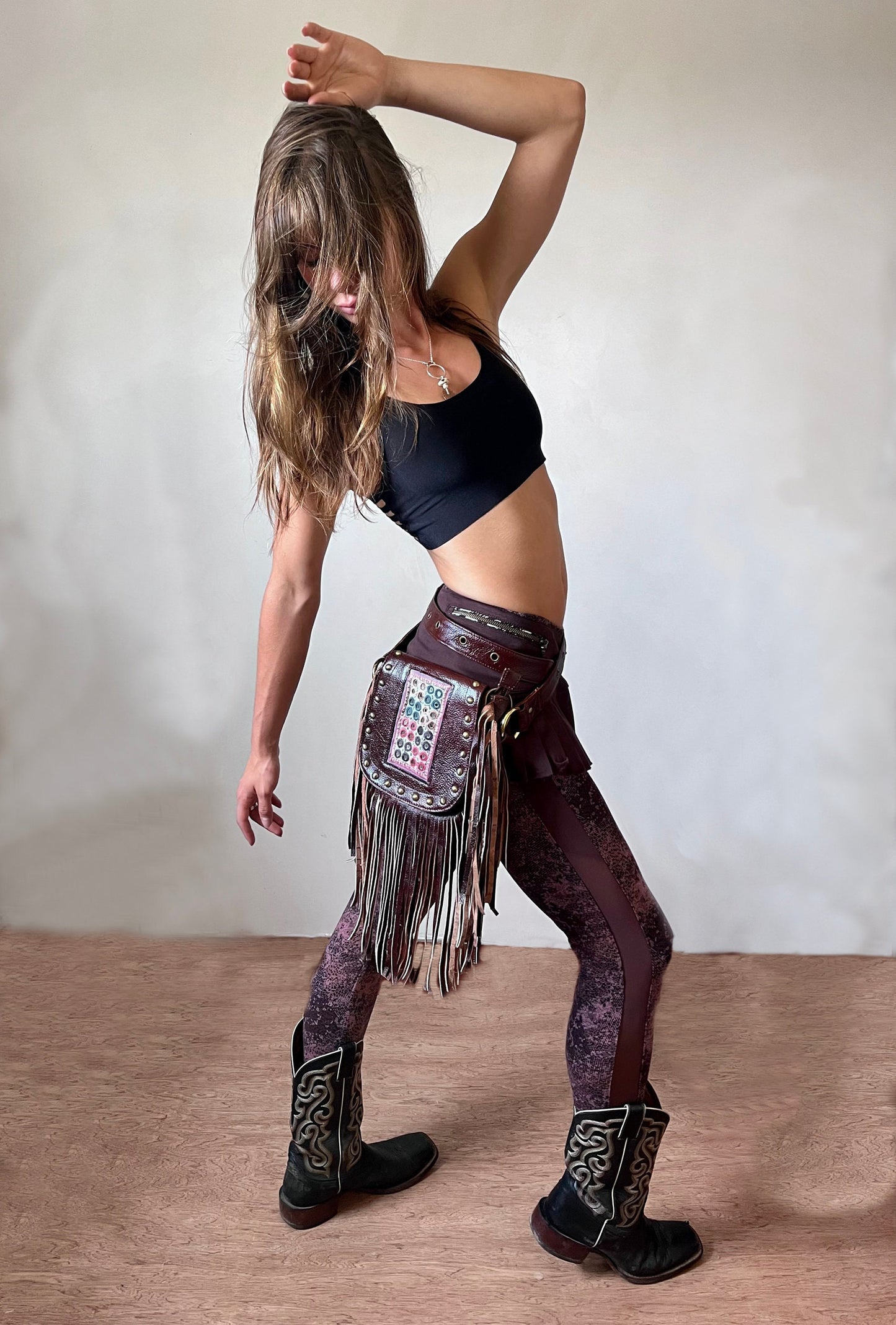 AMARA leather hip, shoulder or bum bag/purse~KARNATAKA