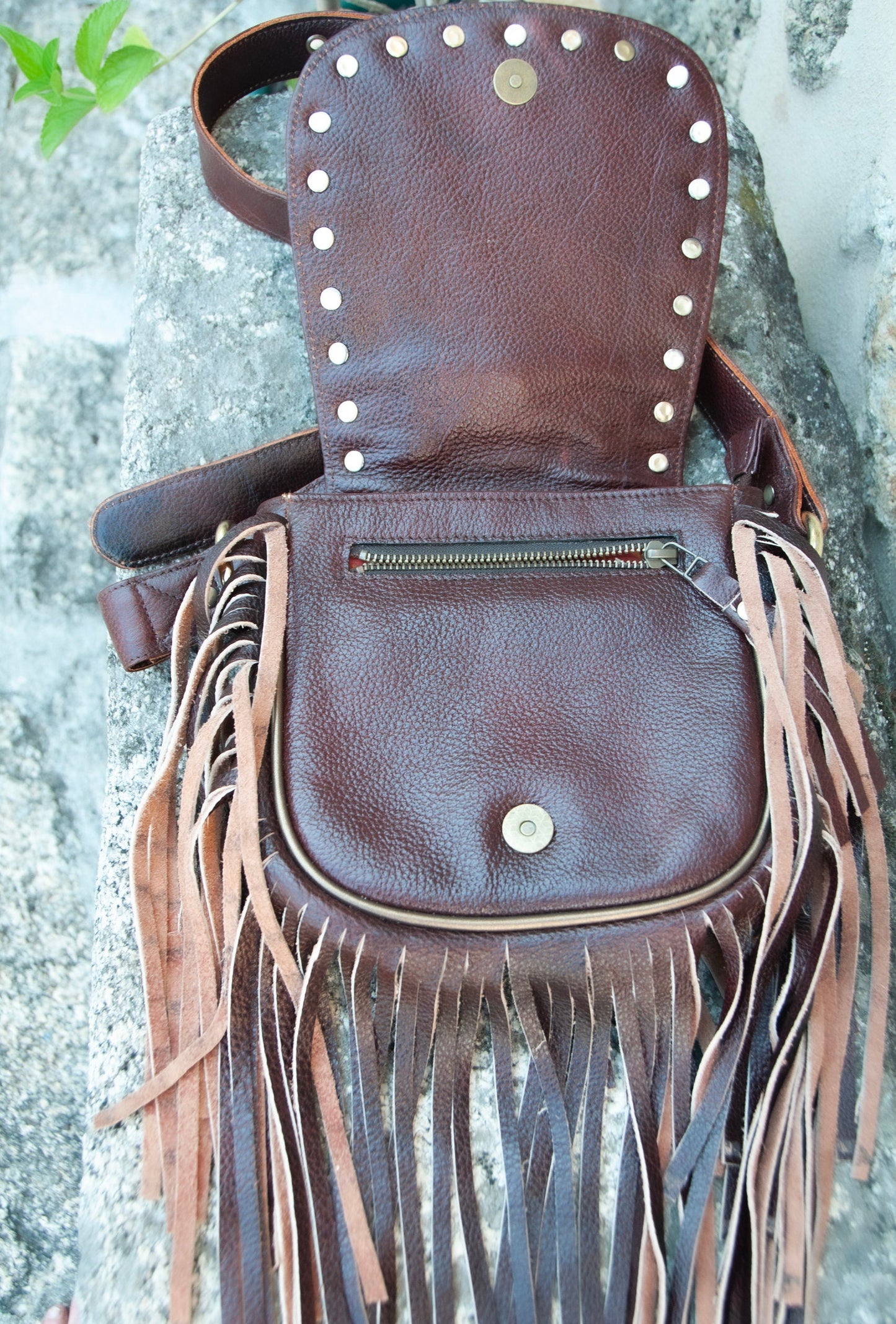 AMARA leather shoulder/hip bag~KARNATAKA