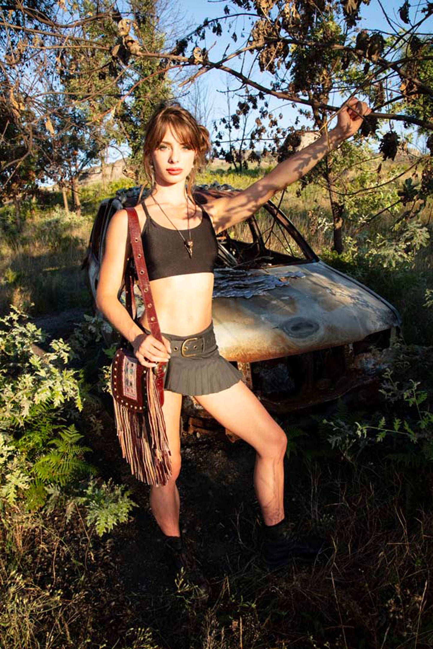 LILITH pleated micro mini skirt~FLINT