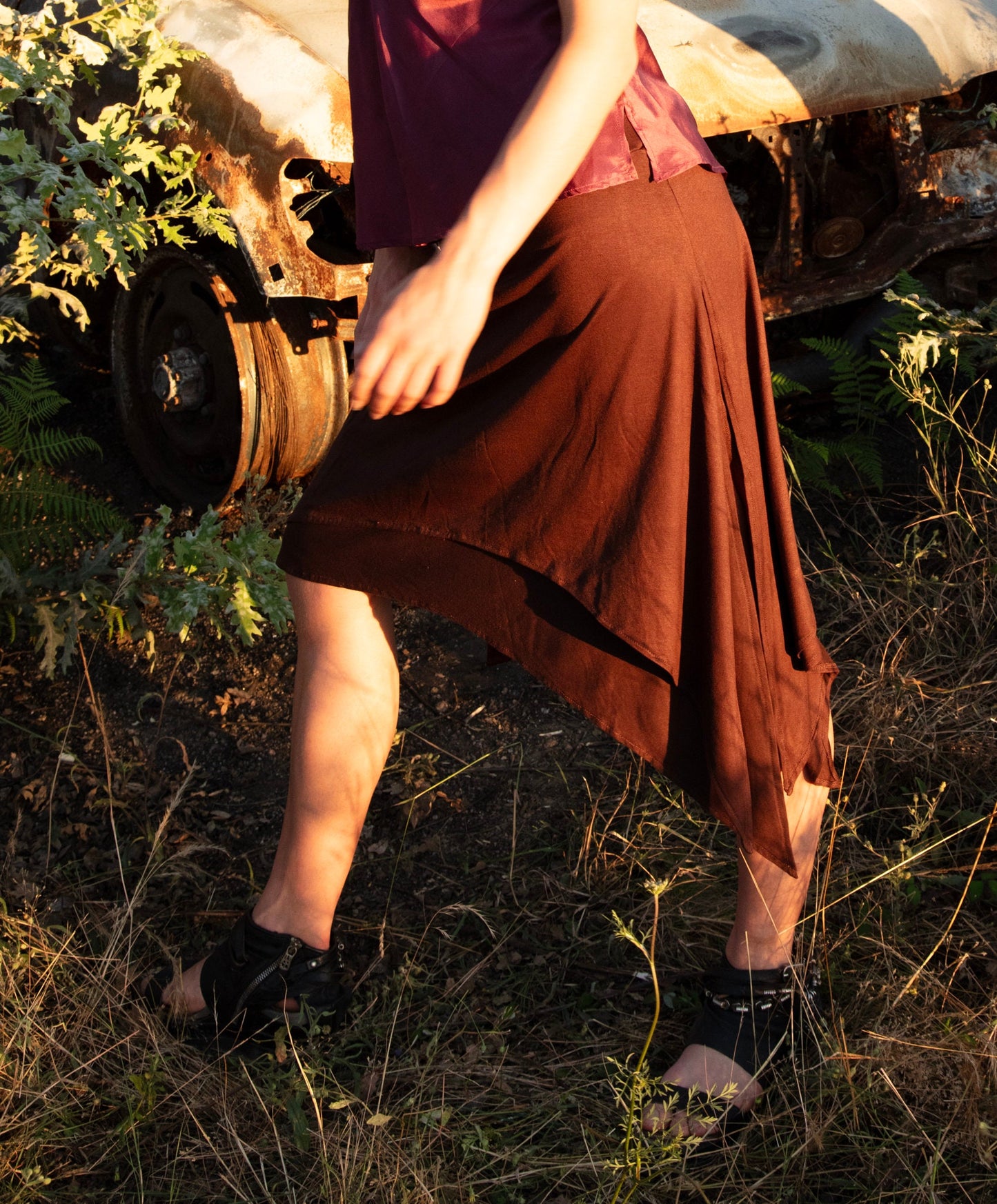 STEENA organic bamboo skirt~Brazil nut