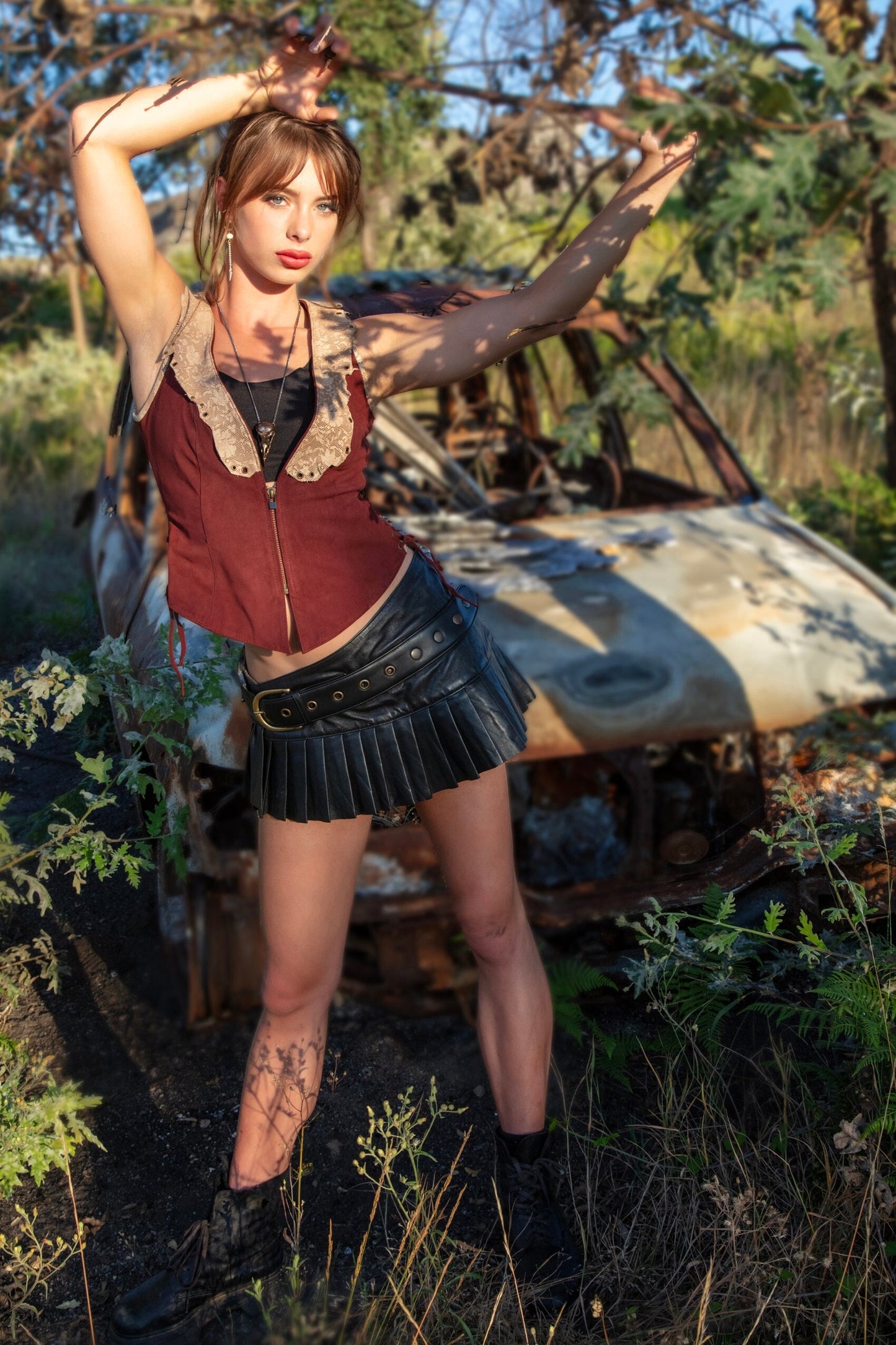 Leather Micro mini skirt, Micro mini leather skirt,  leather mini skirt,  biker leather skirt, LILITH  Black nappa