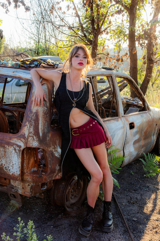 LILITH Pleated micro mini skirt~SULA