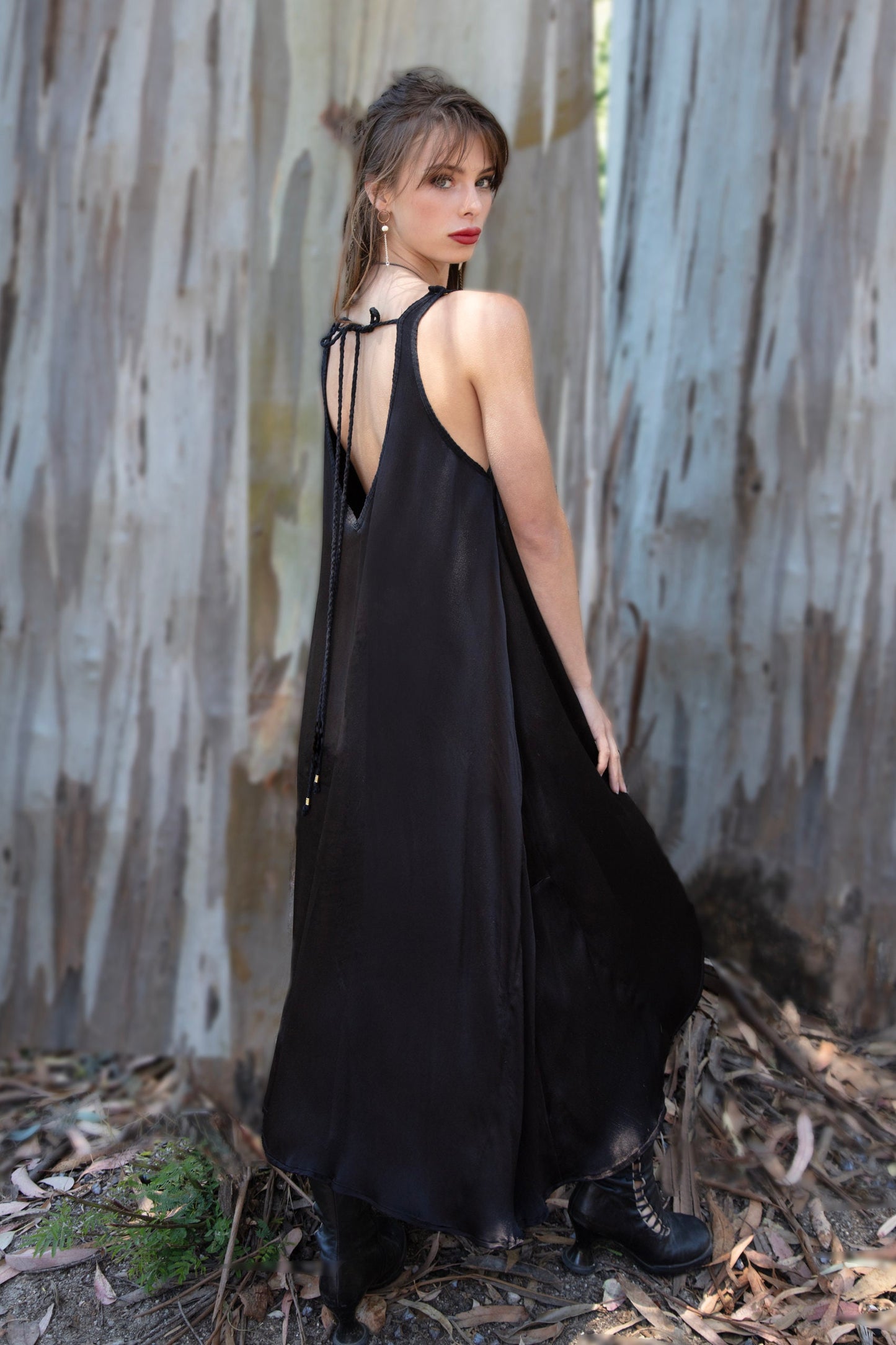 SARASWATI Boho maxi dress~ÕRANGE PEEL raven