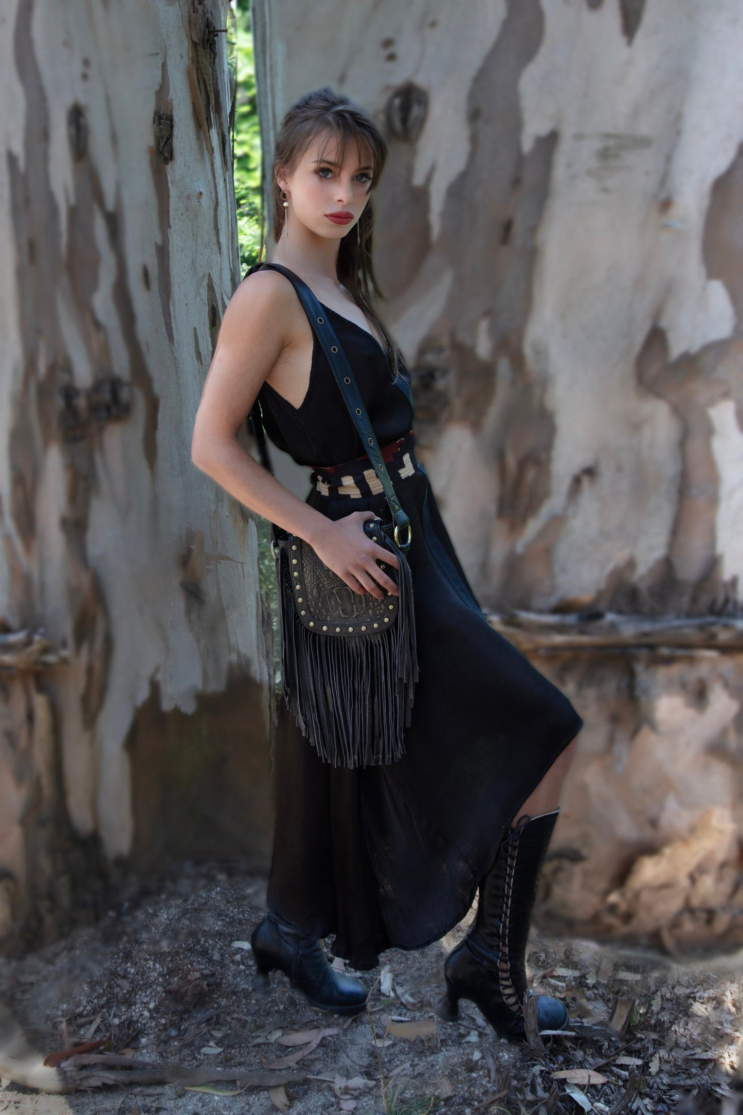 SARASWATI Boho maxi dress~ÕRANGE PEEL raven