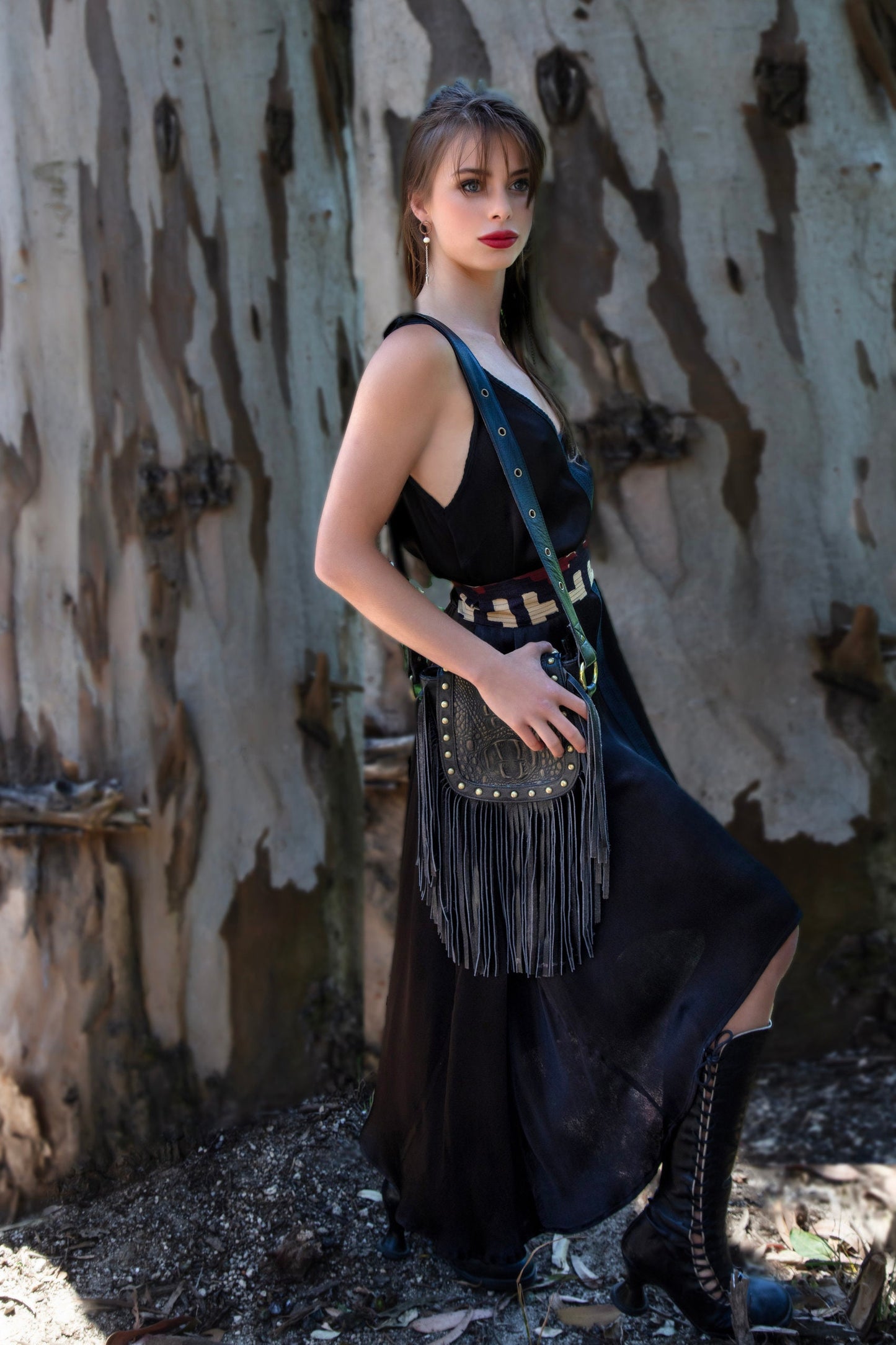 SARASWATI Boho maxi dress~ÕRANGE PEEL raven