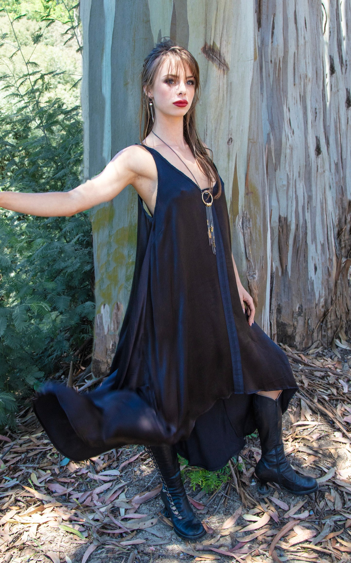 SARASWATI Boho maxi dress~ÕRANGE PEEL raven