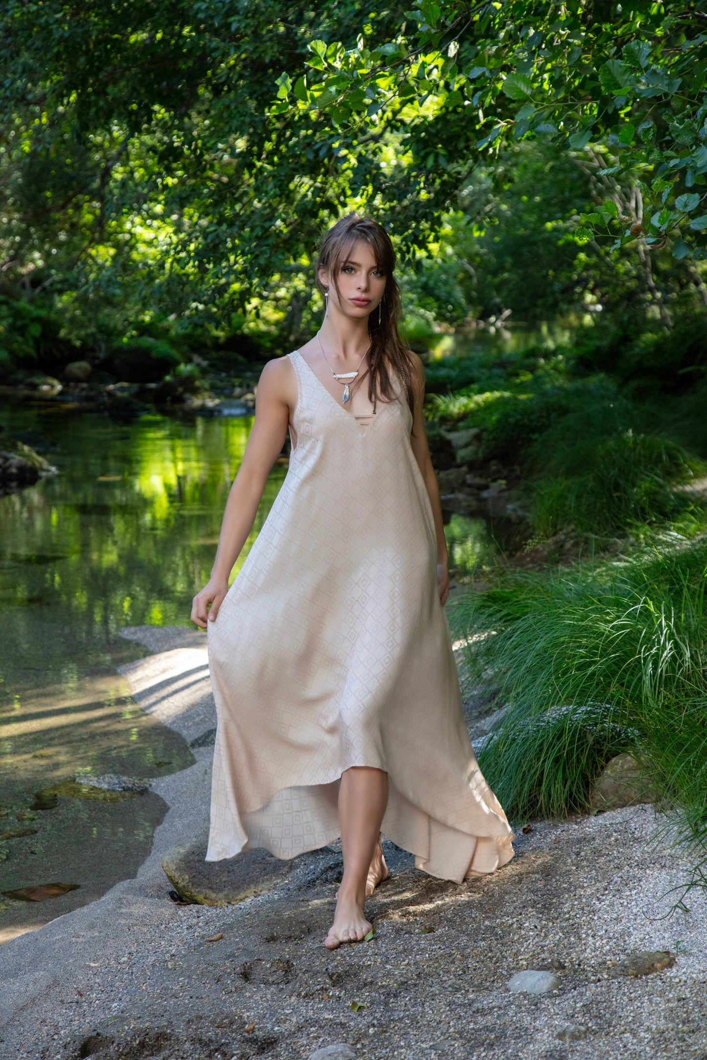 SARASWATI Boho dress ALOE VERA~ dusty dark rose