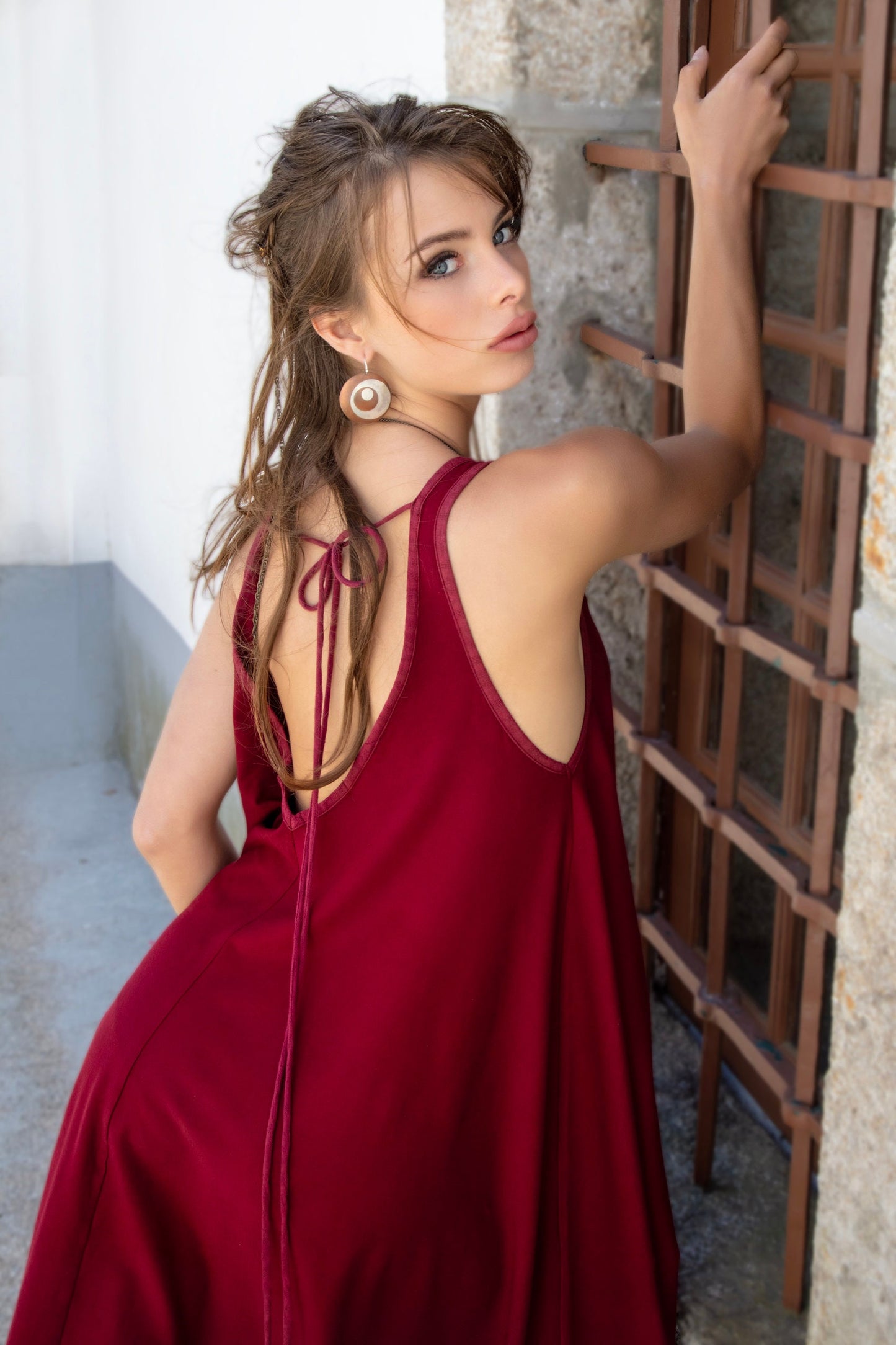 SARASWATI Boho maxi dress~BAMBOO flame