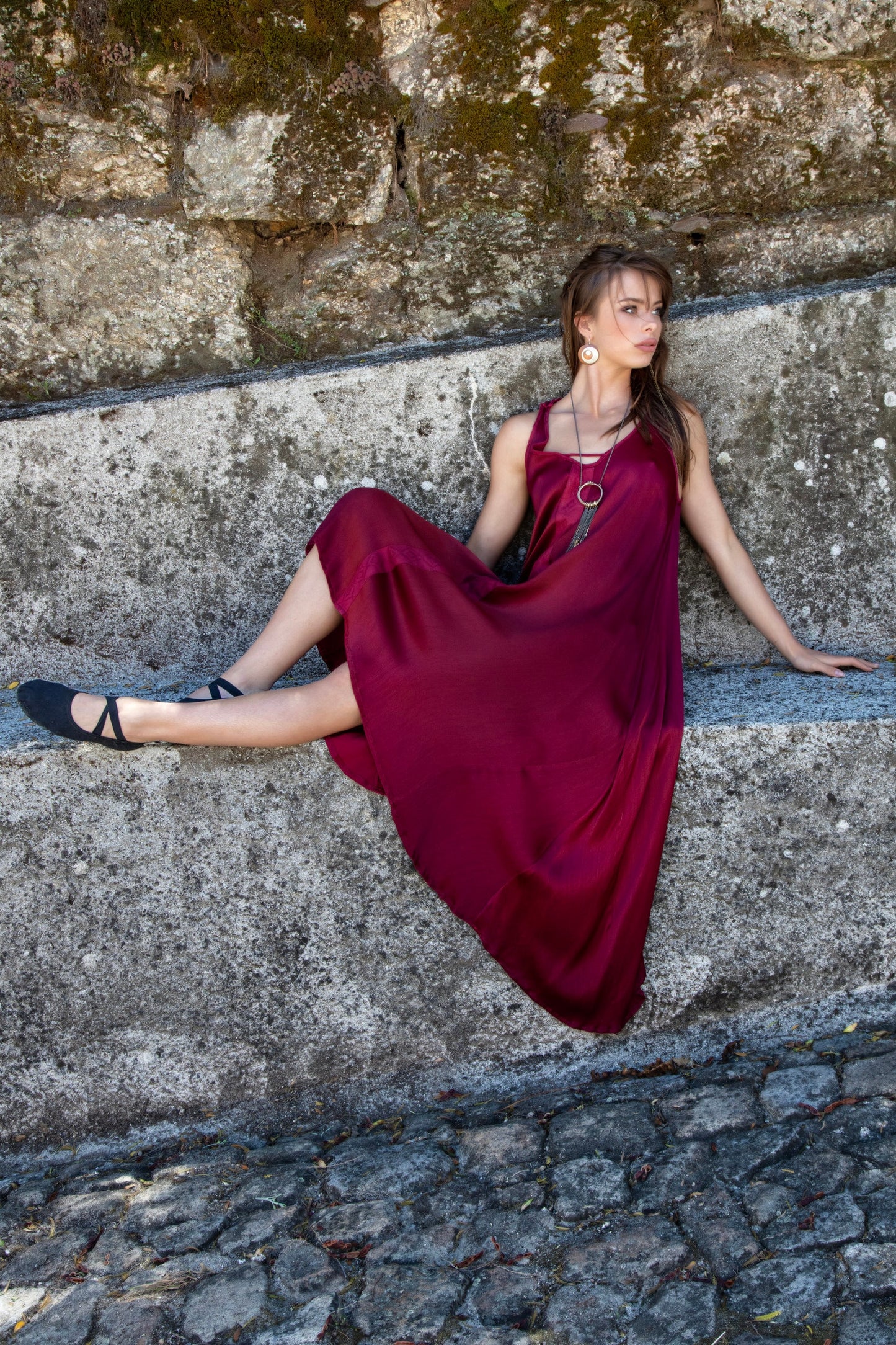 SARASWATI Boho maxi  dress~ÕRANGE pulp Flame